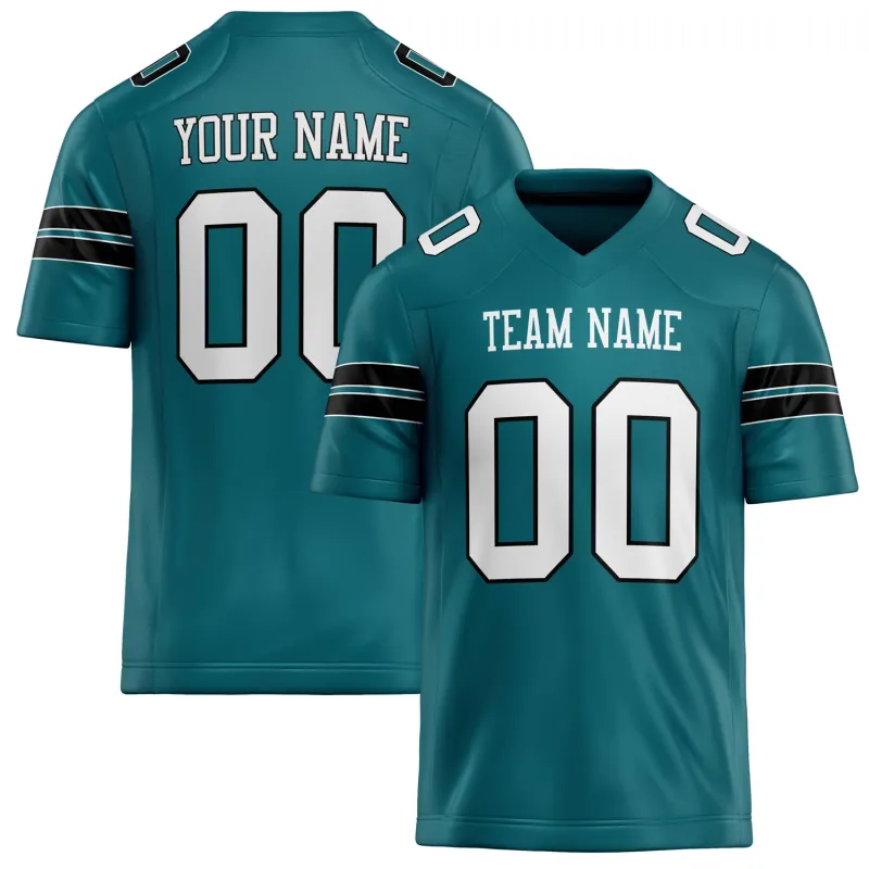 Custom Teal White Solid Colour Football Jersey sold by Tailorly