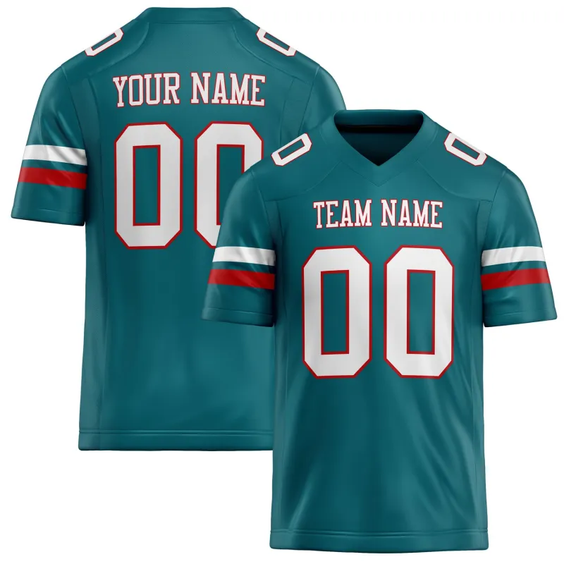Custom Teal White Solid Colour Football Jersey sold by Tailorly