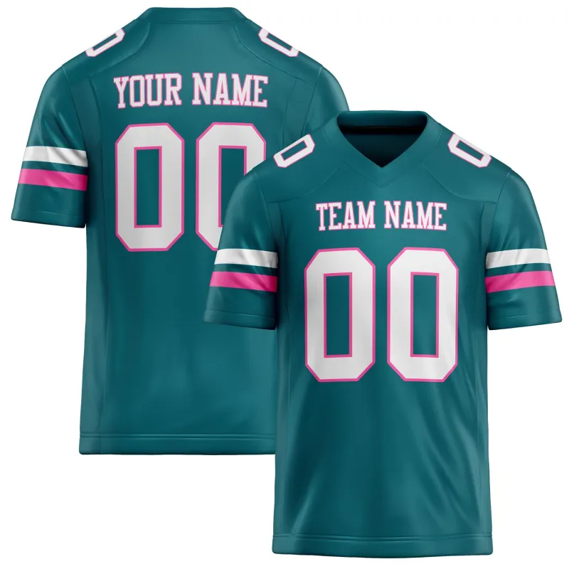 Custom Teal White Solid Colour Football Jersey made by Tailorly