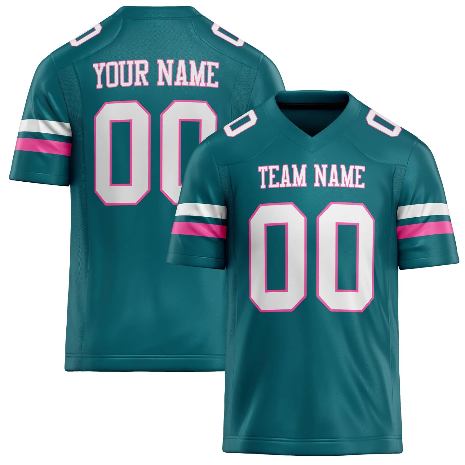 Custom Teal White Solid Colour Football Jersey sold by Tailorly