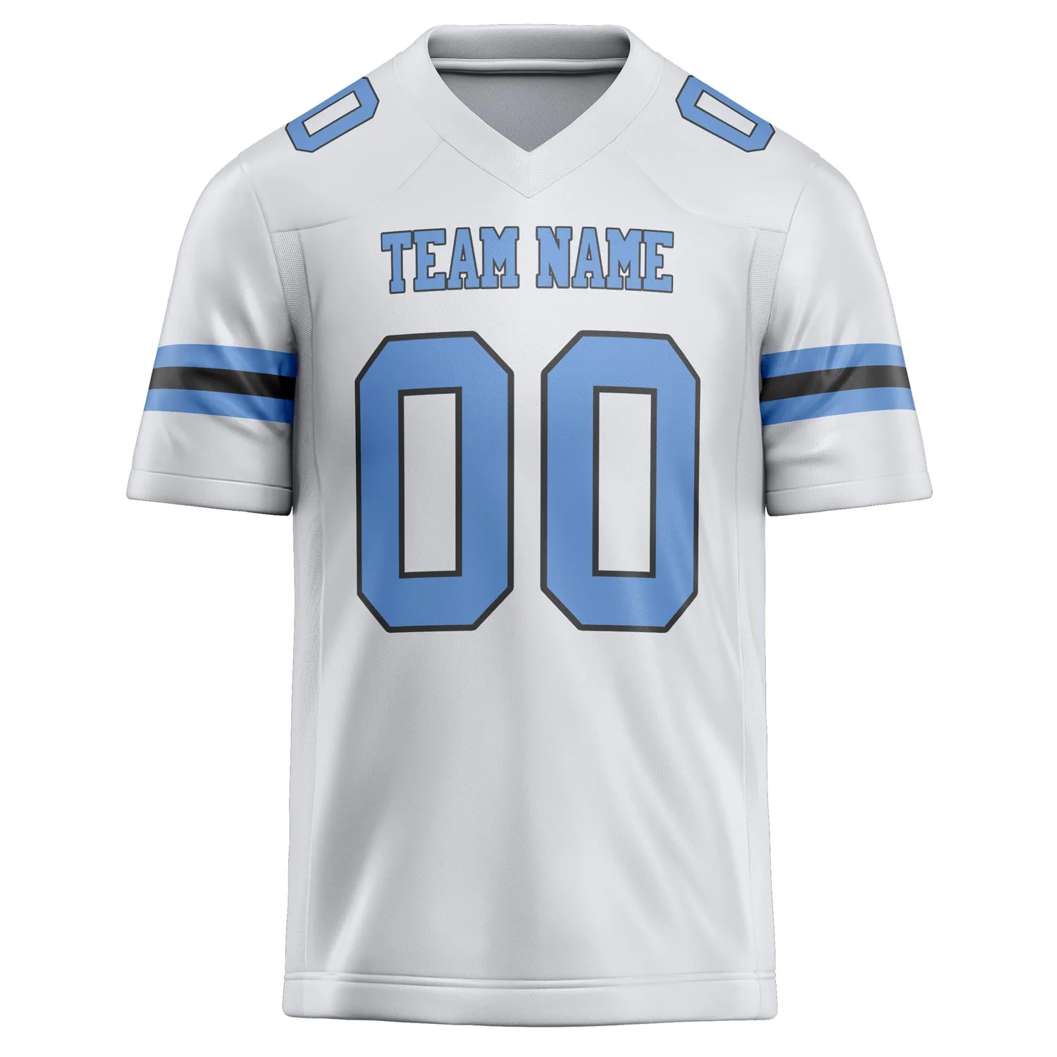 Custom White Light Blue Solid Colour Football Jersey sold by Tailorly product image thumbnail 2