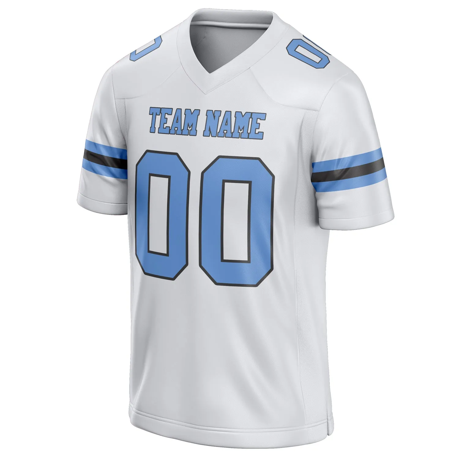 Custom White Light Blue Solid Colour Football Jersey sold by Tailorly product image thumbnail 3