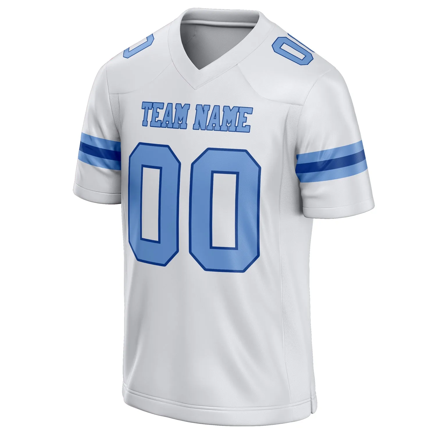 Custom White Light Blue Solid Colour Football Jersey sold by Tailorly product image thumbnail 3