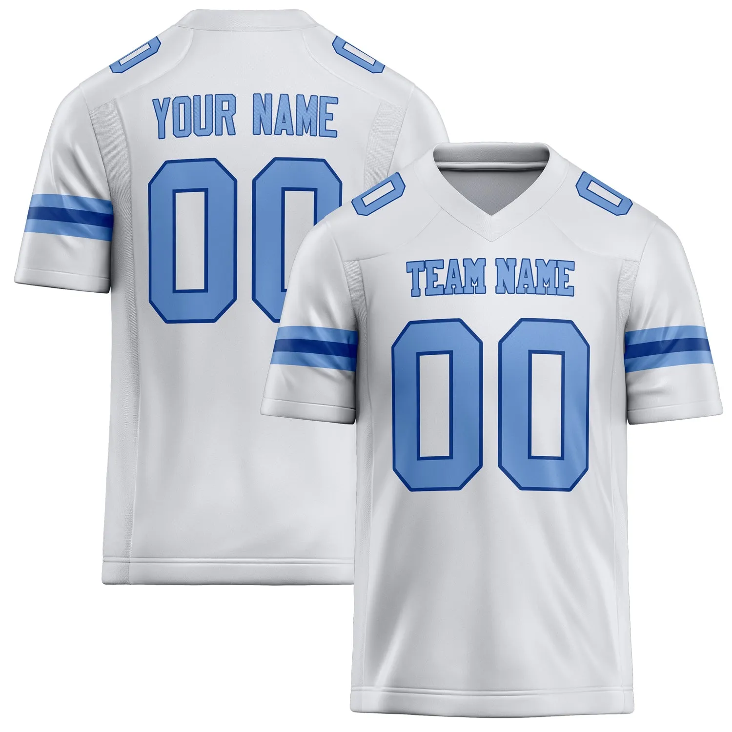 Custom White Light Blue Solid Colour Football Jersey sold by Tailorly