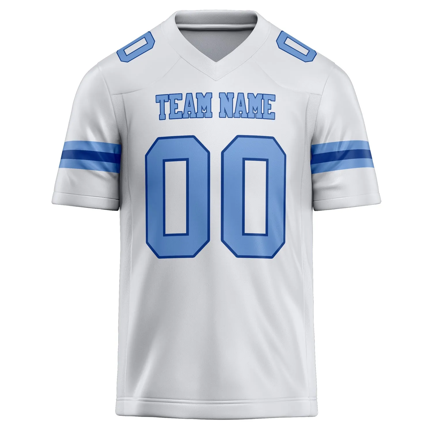 Custom White Light Blue Solid Colour Football Jersey sold by Tailorly product image thumbnail 2