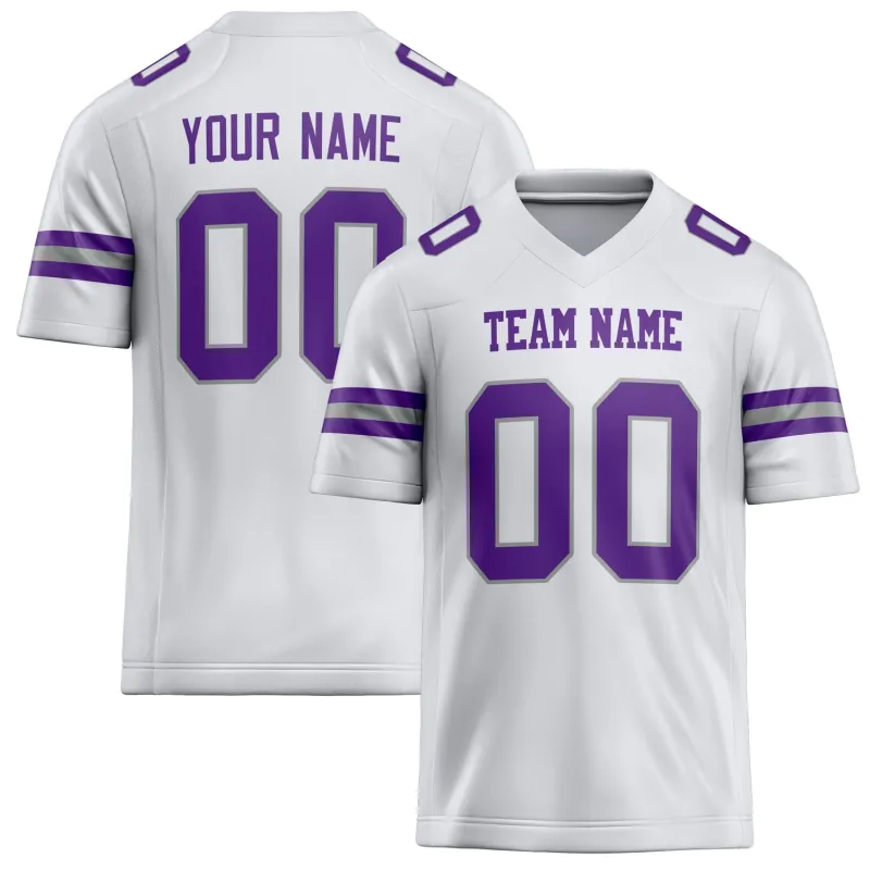 Custom White Purple Solid Colour Football Jersey sold by Tailorly