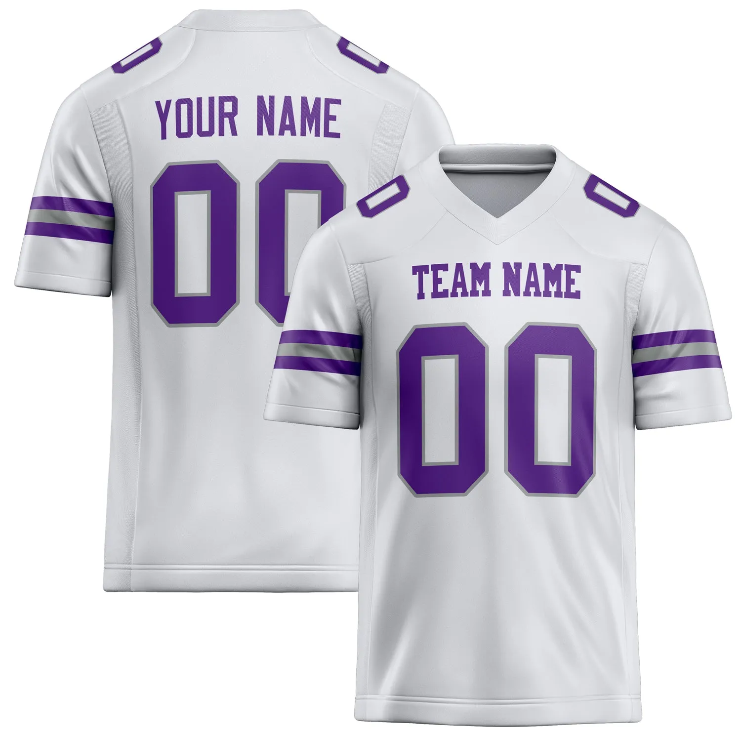 Custom White Purple Solid Colour Football Jersey sold by Tailorly