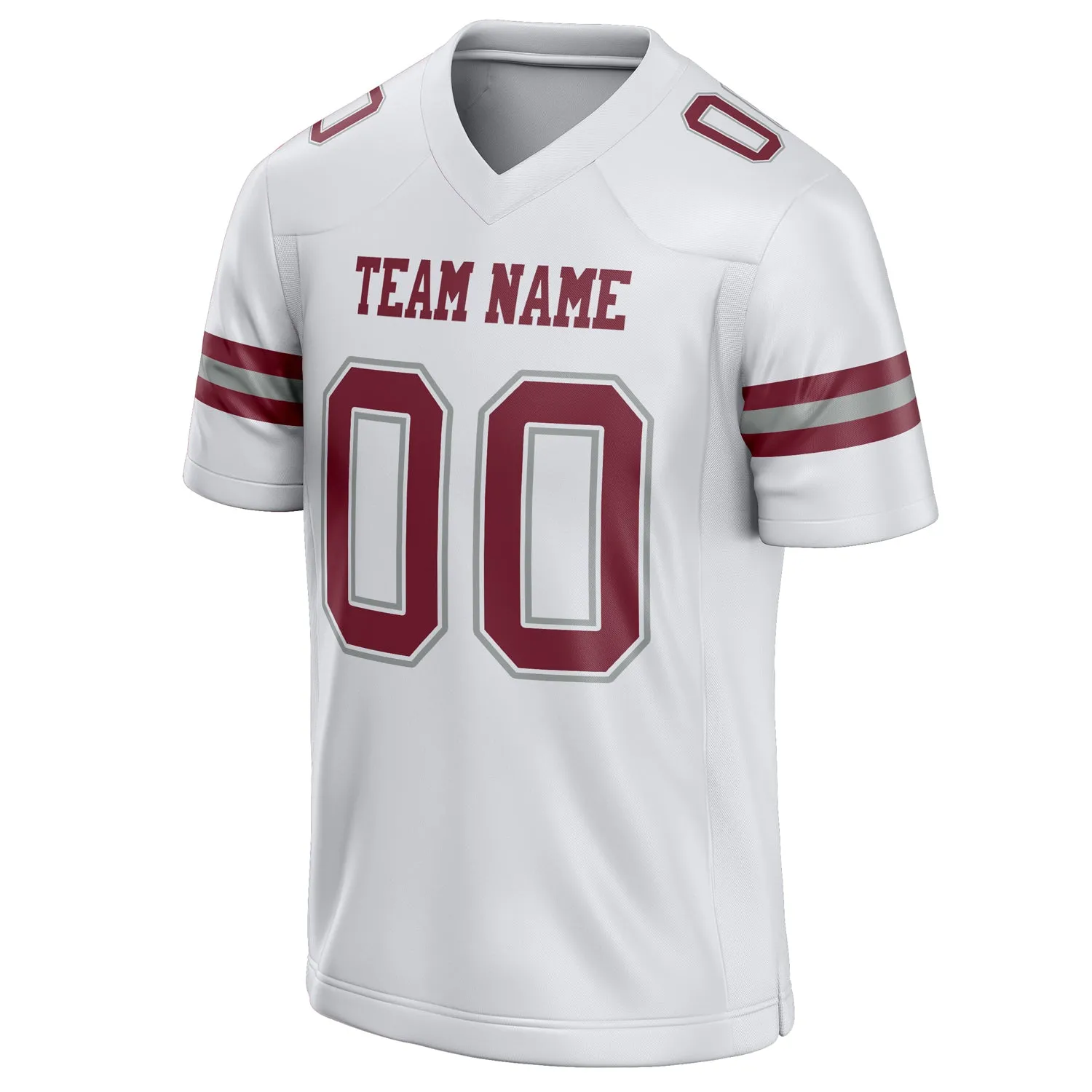 Custom White Maroon Solid Colour Football Jersey sold by Tailorly product image thumbnail 3