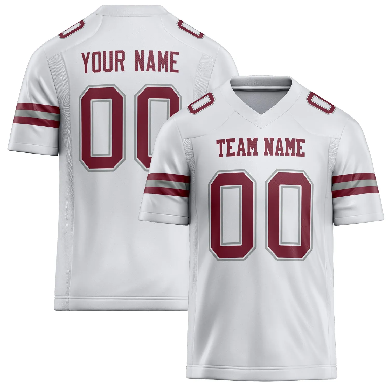 Custom White Maroon Solid Colour Football Jersey sold by Tailorly