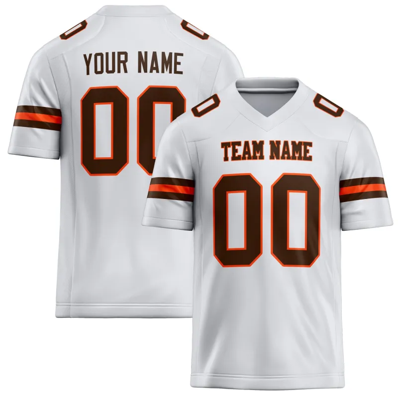 Custom White Brown Solid Colour Football Jersey sold by Tailorly