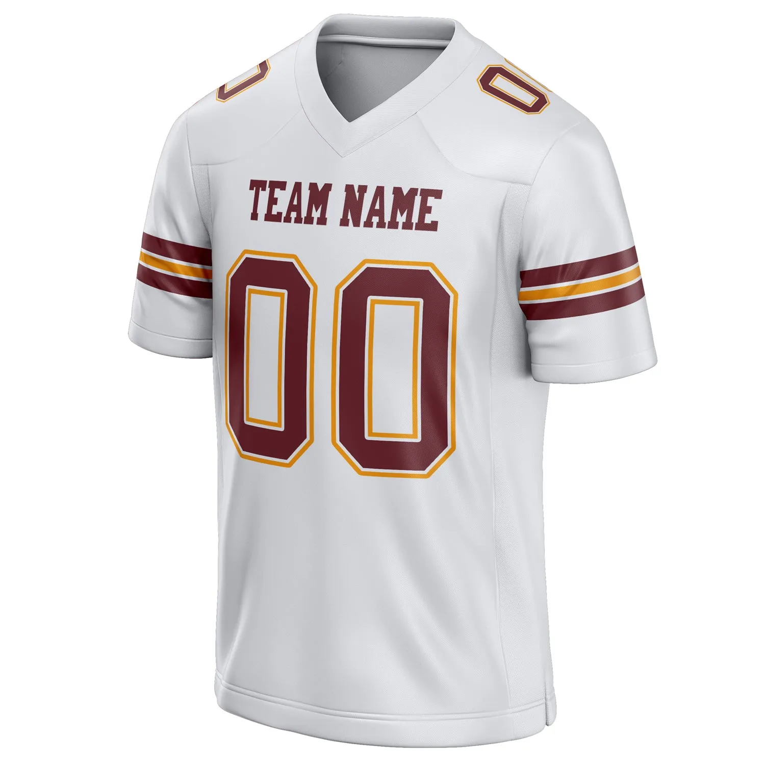 Custom White Maroon Solid Colour Football Jersey sold by Tailorly product image thumbnail 3
