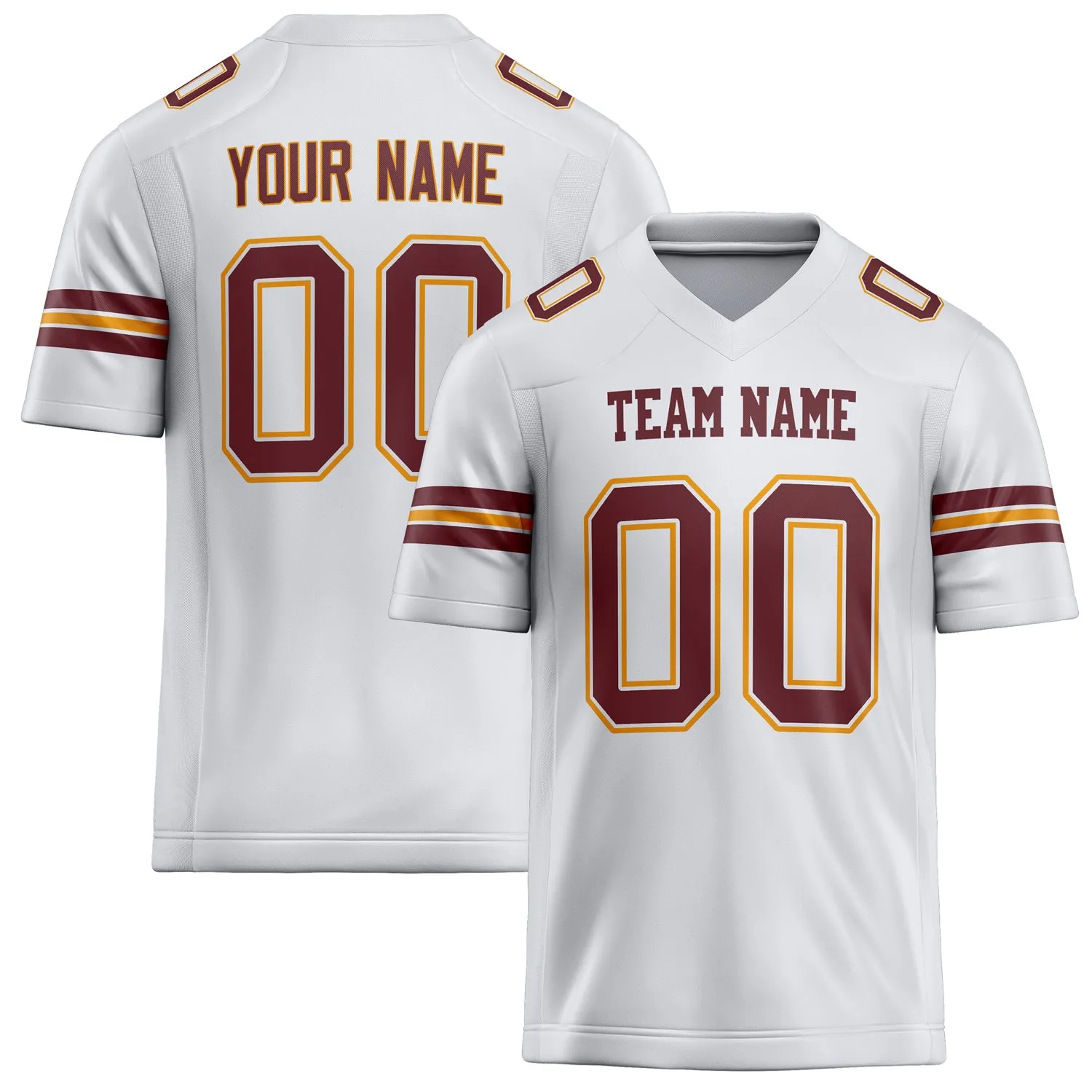 Custom White Maroon Solid Colour Football Jersey sold by Tailorly