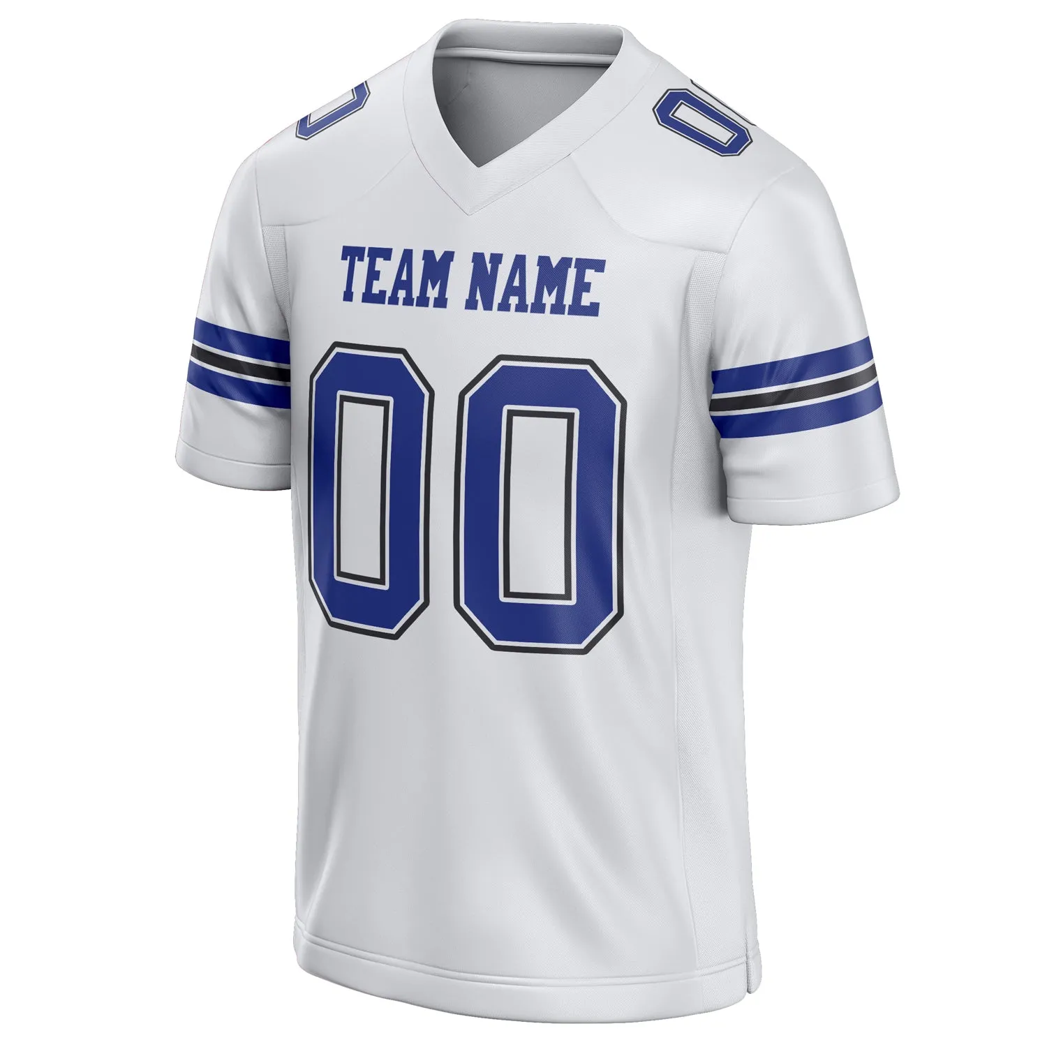 Custom White Royal Solid Colour Football Jersey sold by Tailorly product image thumbnail 3