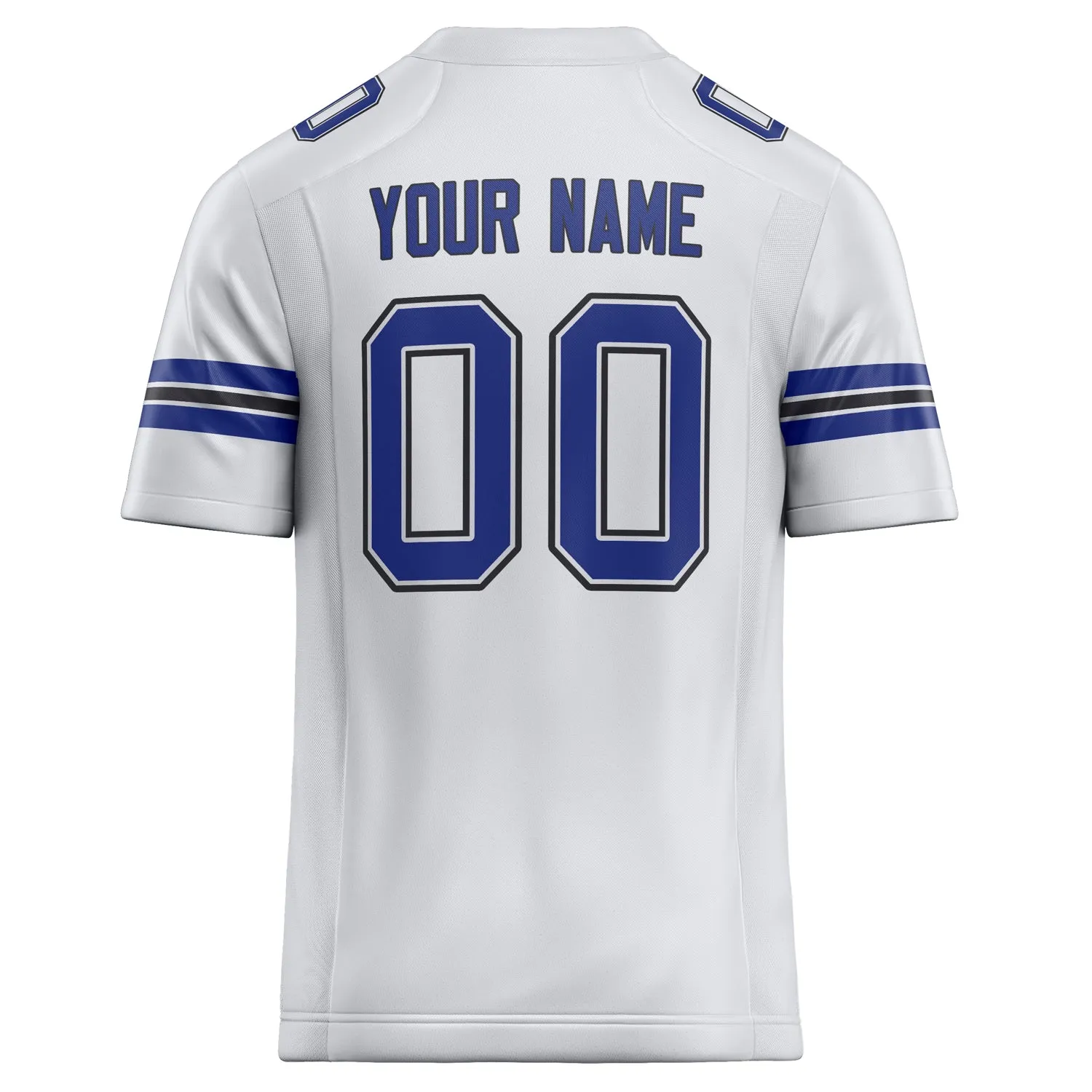 Custom White Royal Solid Colour Football Jersey sold by Tailorly product image thumbnail 4