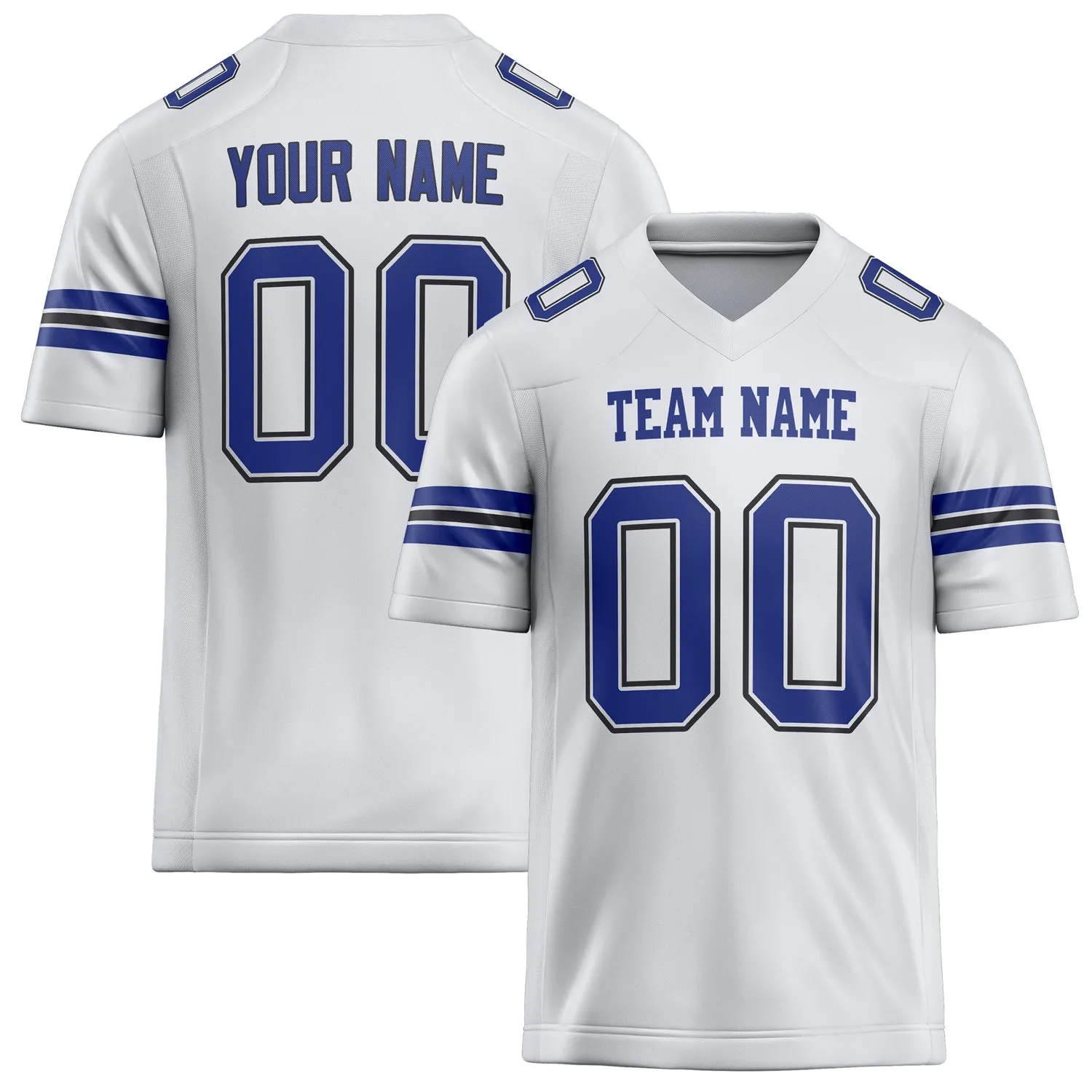Custom White Royal Solid Colour Football Jersey sold by Tailorly