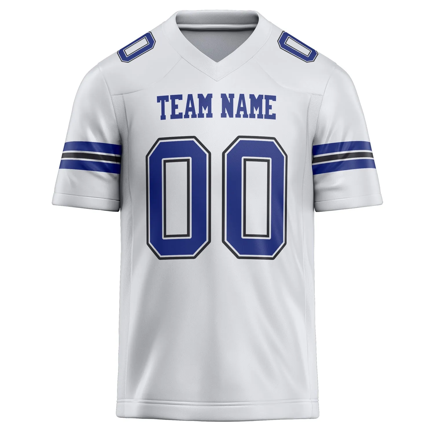 Custom White Royal Solid Colour Football Jersey sold by Tailorly product image thumbnail 2