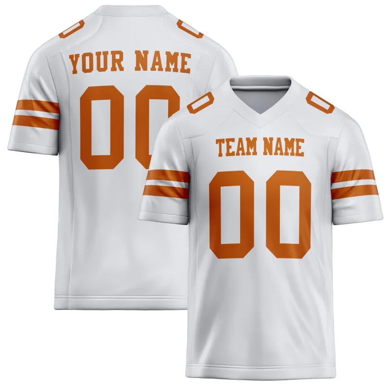 Custom White Orange Solid Colour Football Jersey sold by Tailorly