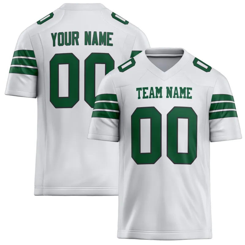Custom White Green Solid Colour Football Jersey sold by Tailorly