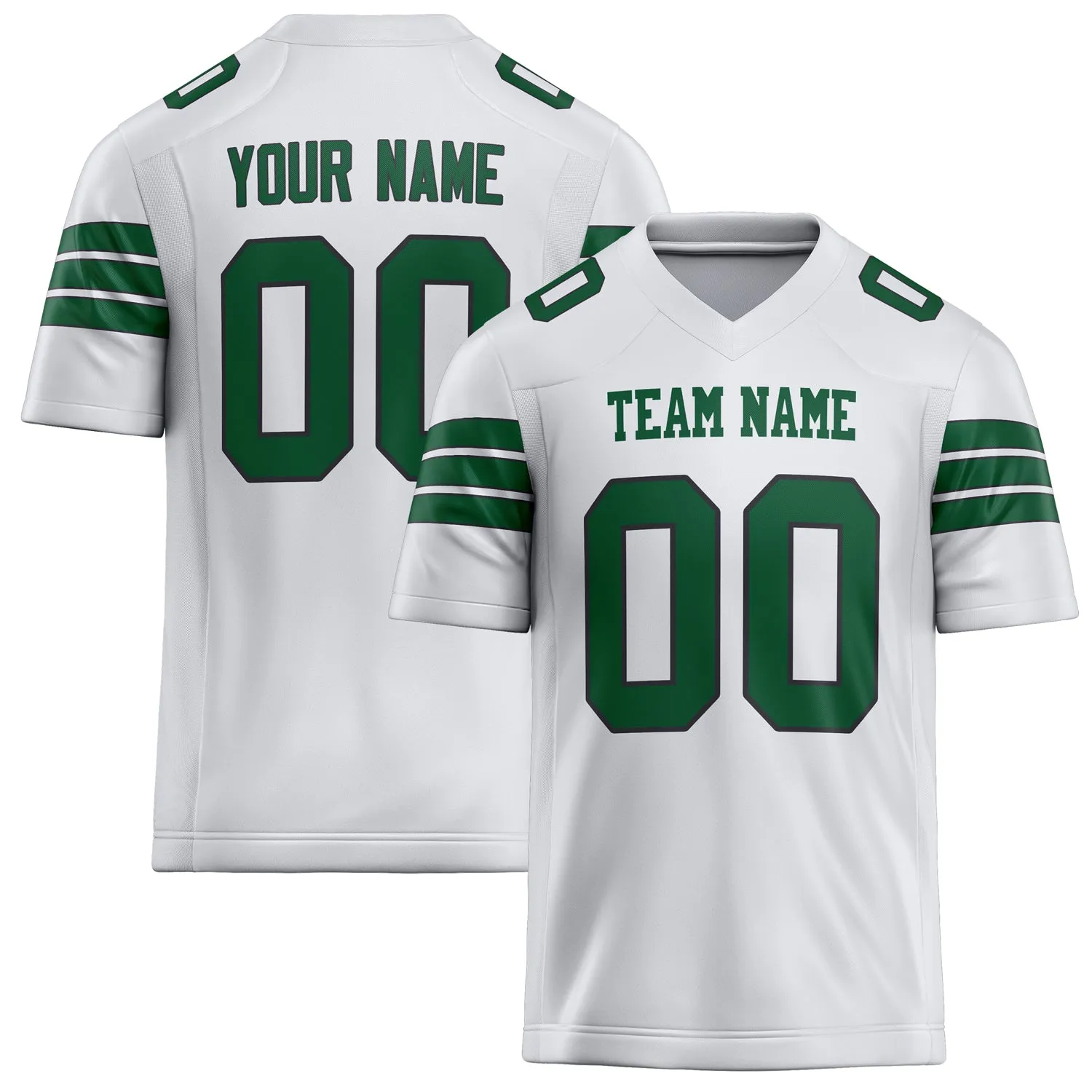 Custom White Green Solid Colour Football Jersey sold by Tailorly