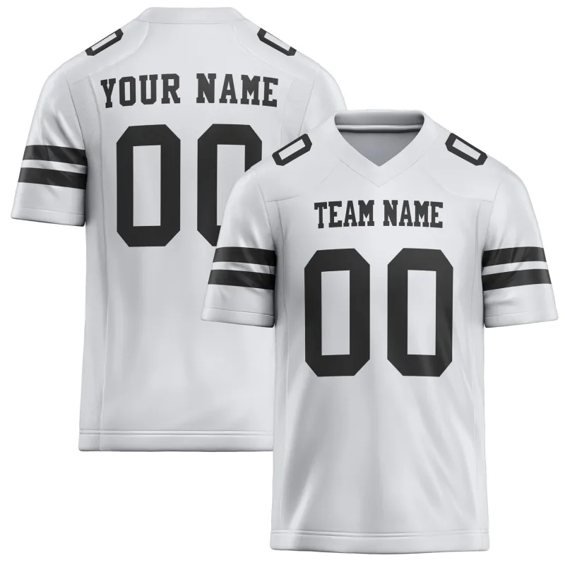 Custom White Black Solid Colour Football Jersey sold by Tailorly