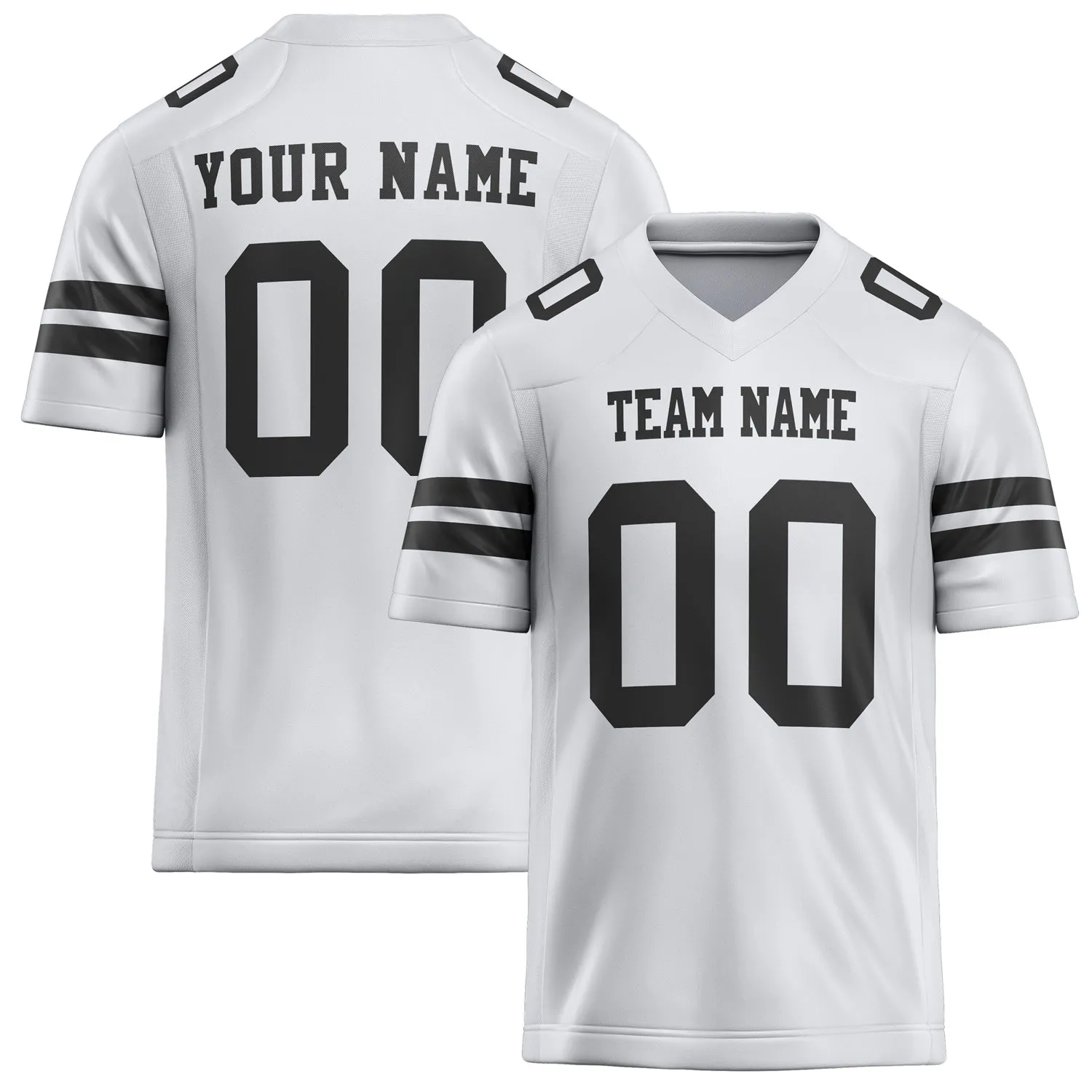 Custom White Black Solid Colour Football Jersey sold by Tailorly
