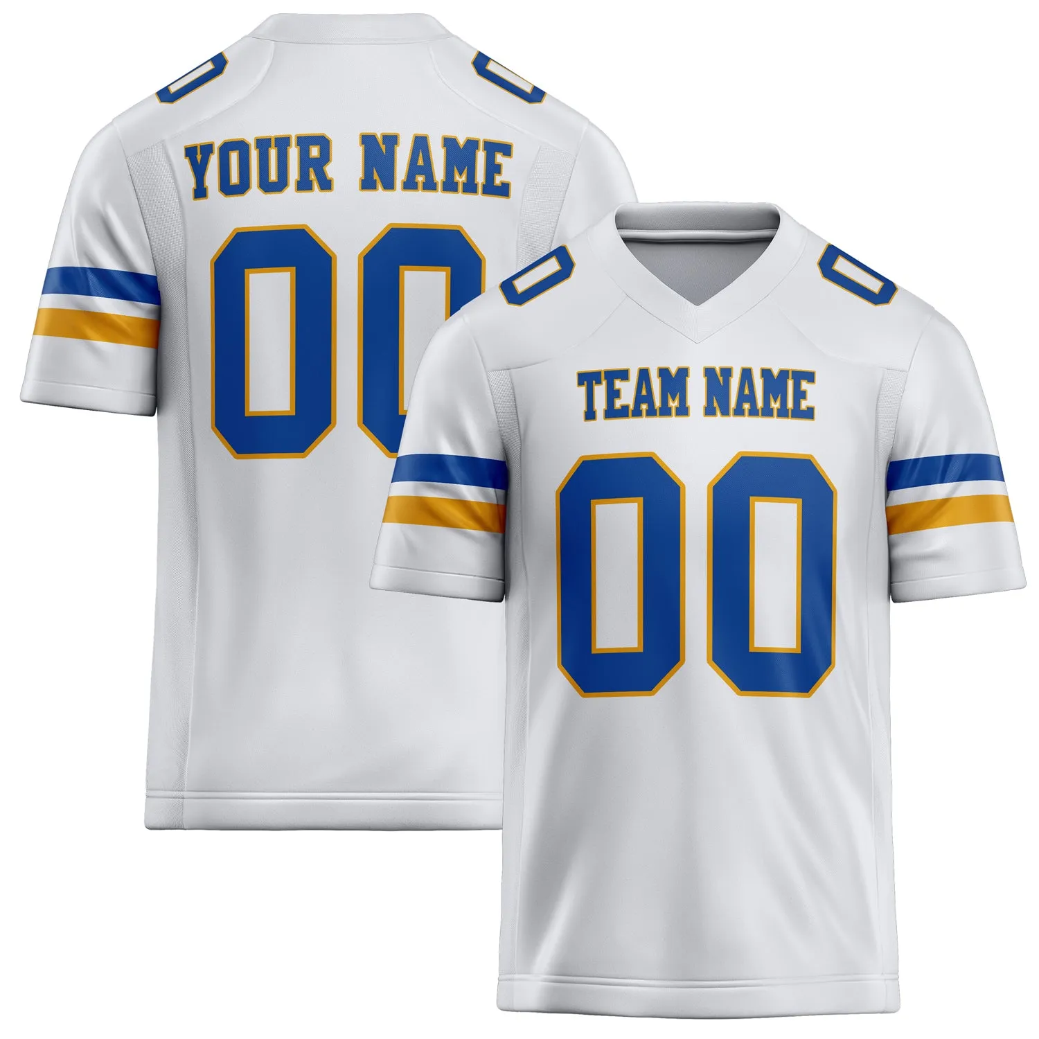 Custom White Blue Solid Colour Football Jersey sold by Tailorly