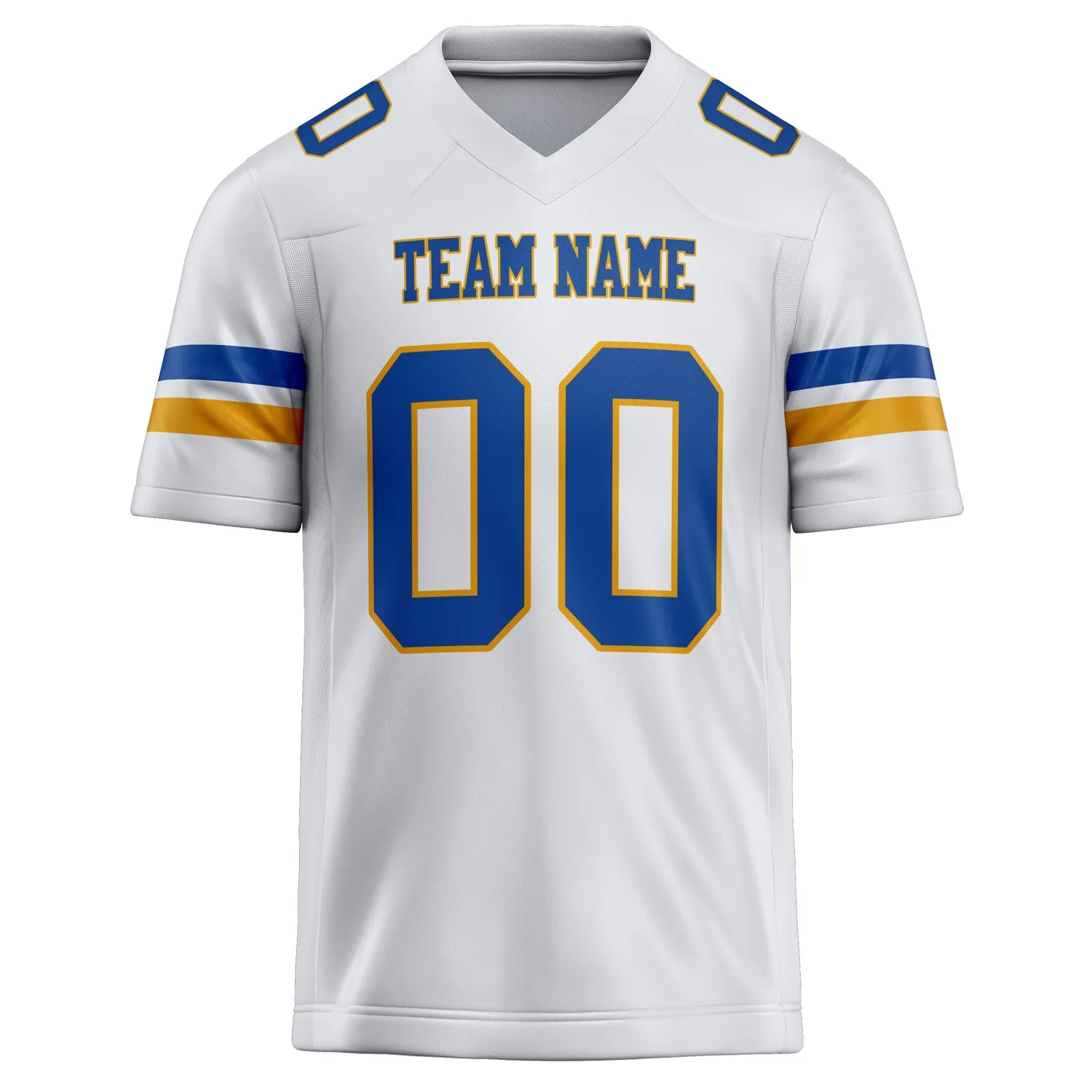 Custom White Blue Solid Colour Football Jersey sold by Tailorly product image thumbnail 2