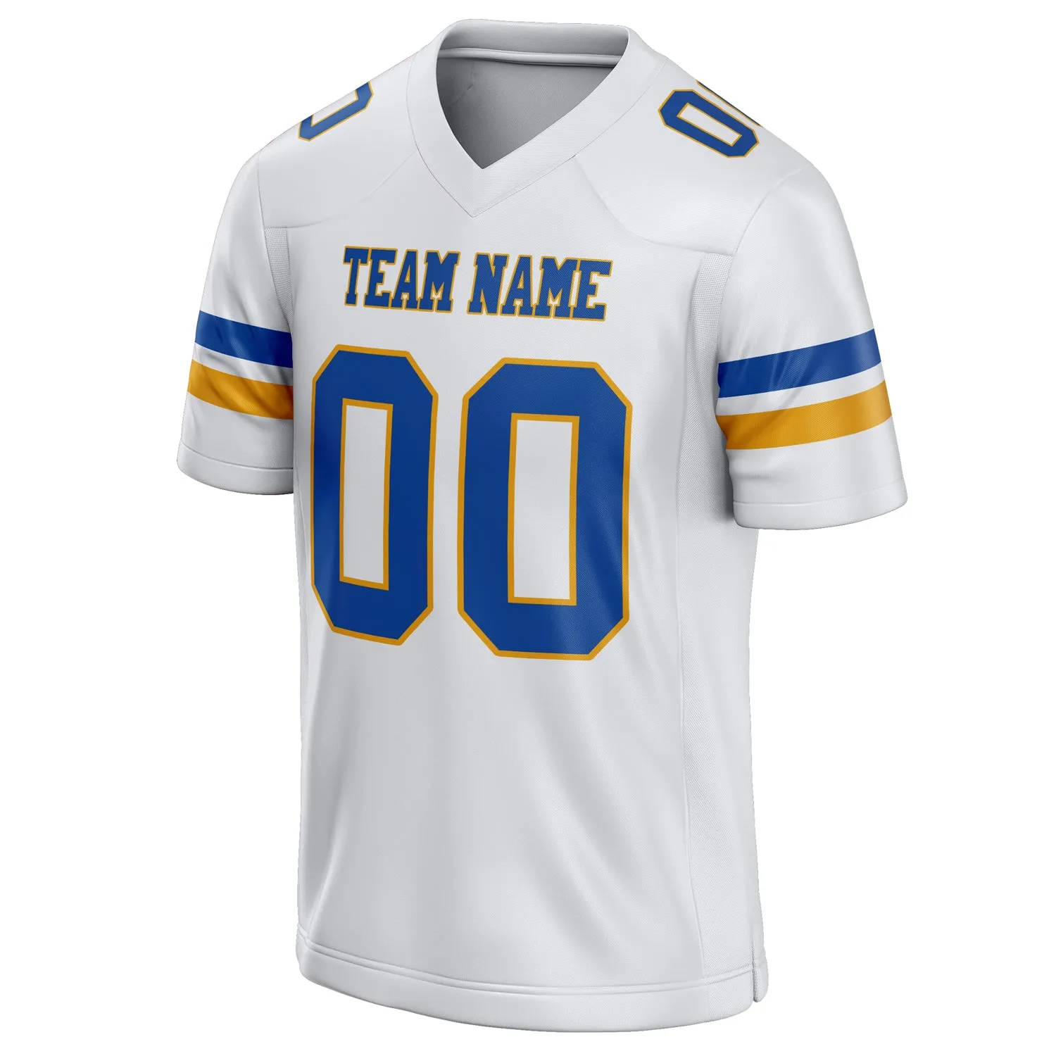 Custom White Blue Solid Colour Football Jersey sold by Tailorly product image thumbnail 3