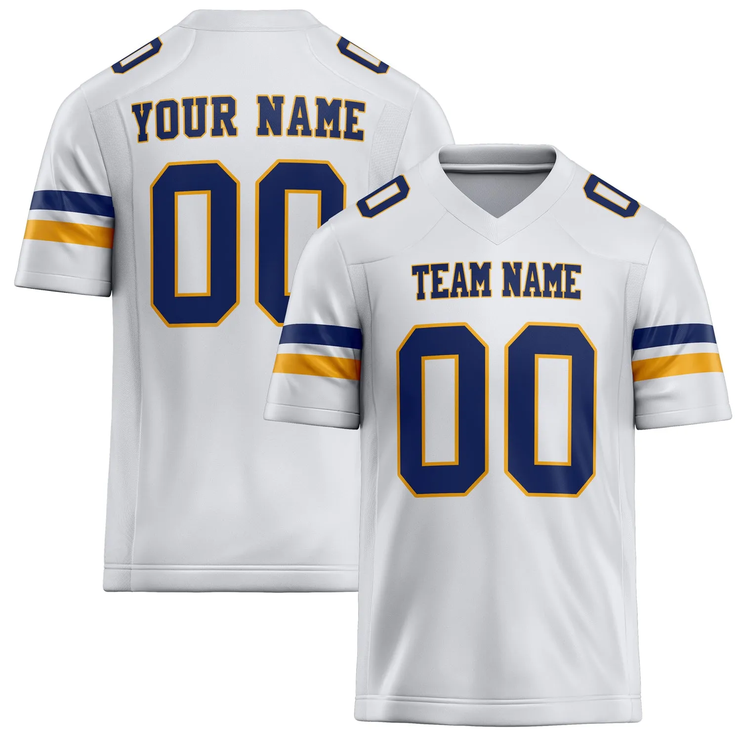 Custom White Navy Solid Colour Football Jersey sold by Tailorly
