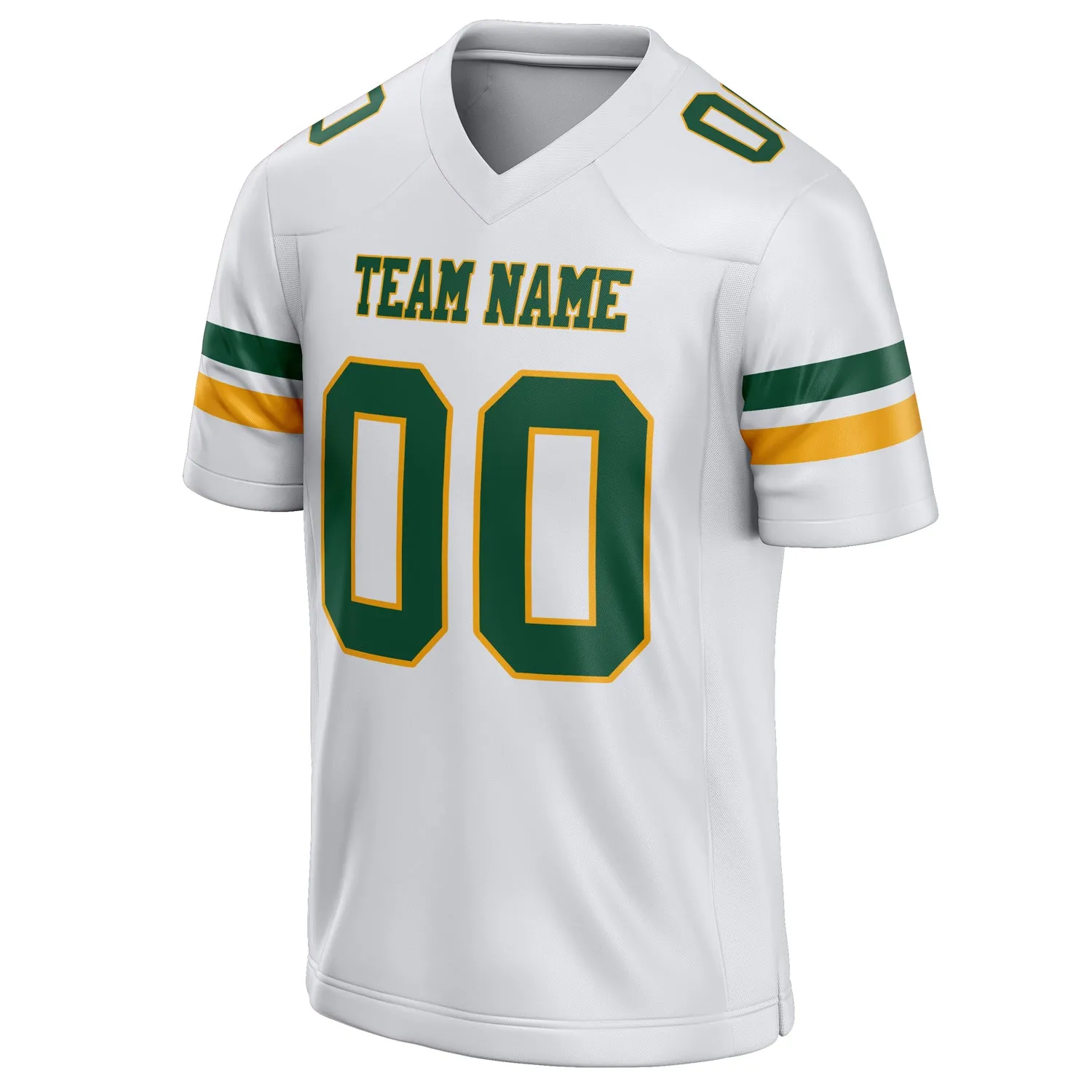 Custom White Green Solid Colour Football Jersey sold by Tailorly product image thumbnail 3