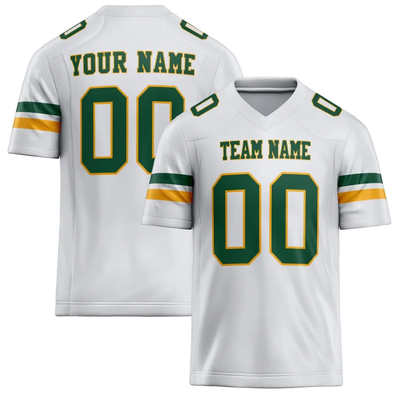 Custom White Green Solid Colour Football Jersey sold by Tailorly
