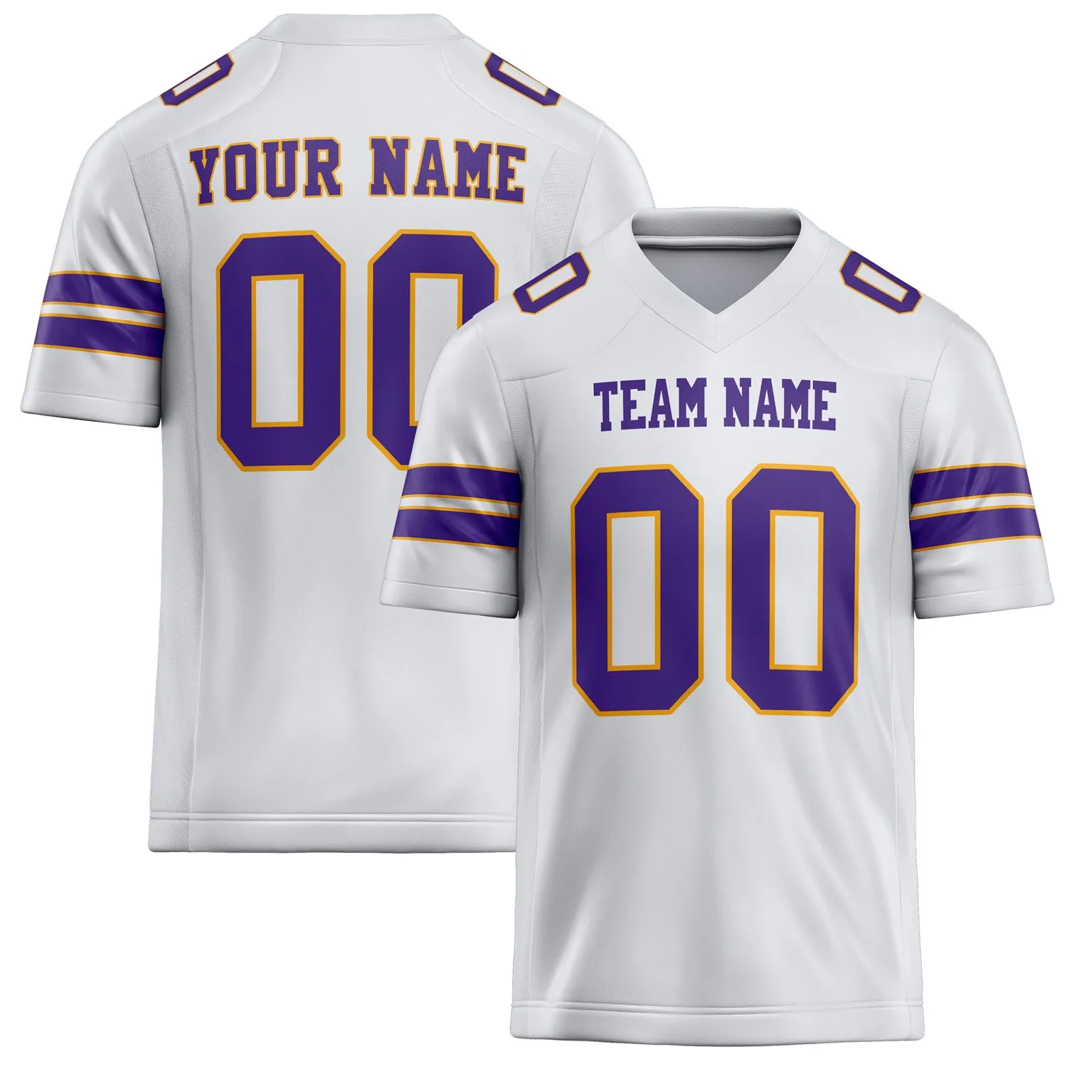 Custom White Purple Solid Colour Football Jersey sold by Tailorly