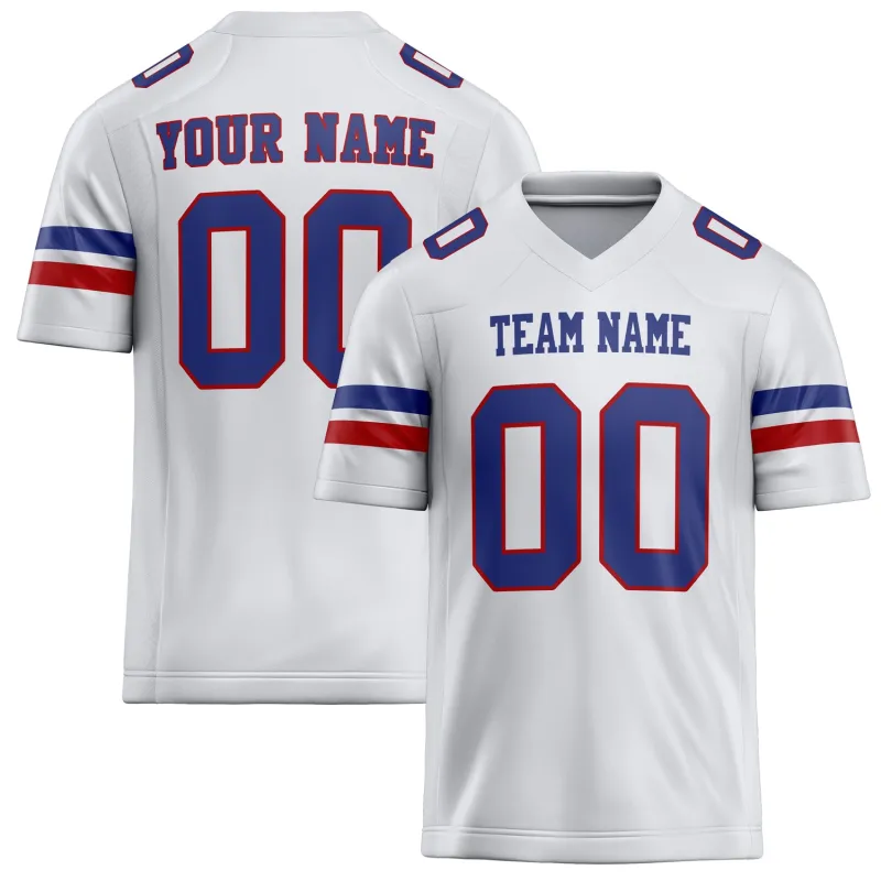 Custom White Royal Solid Colour Football Jersey sold by Tailorly