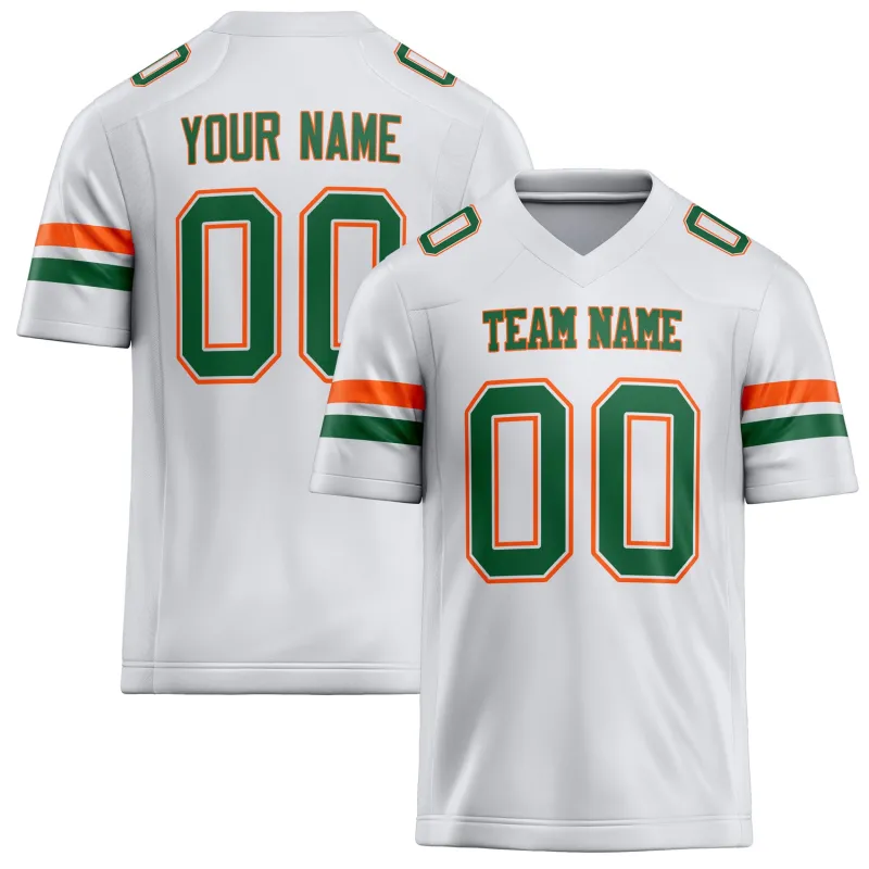 Custom White Kelly Green Solid Colour Football Jersey sold by Tailorly
