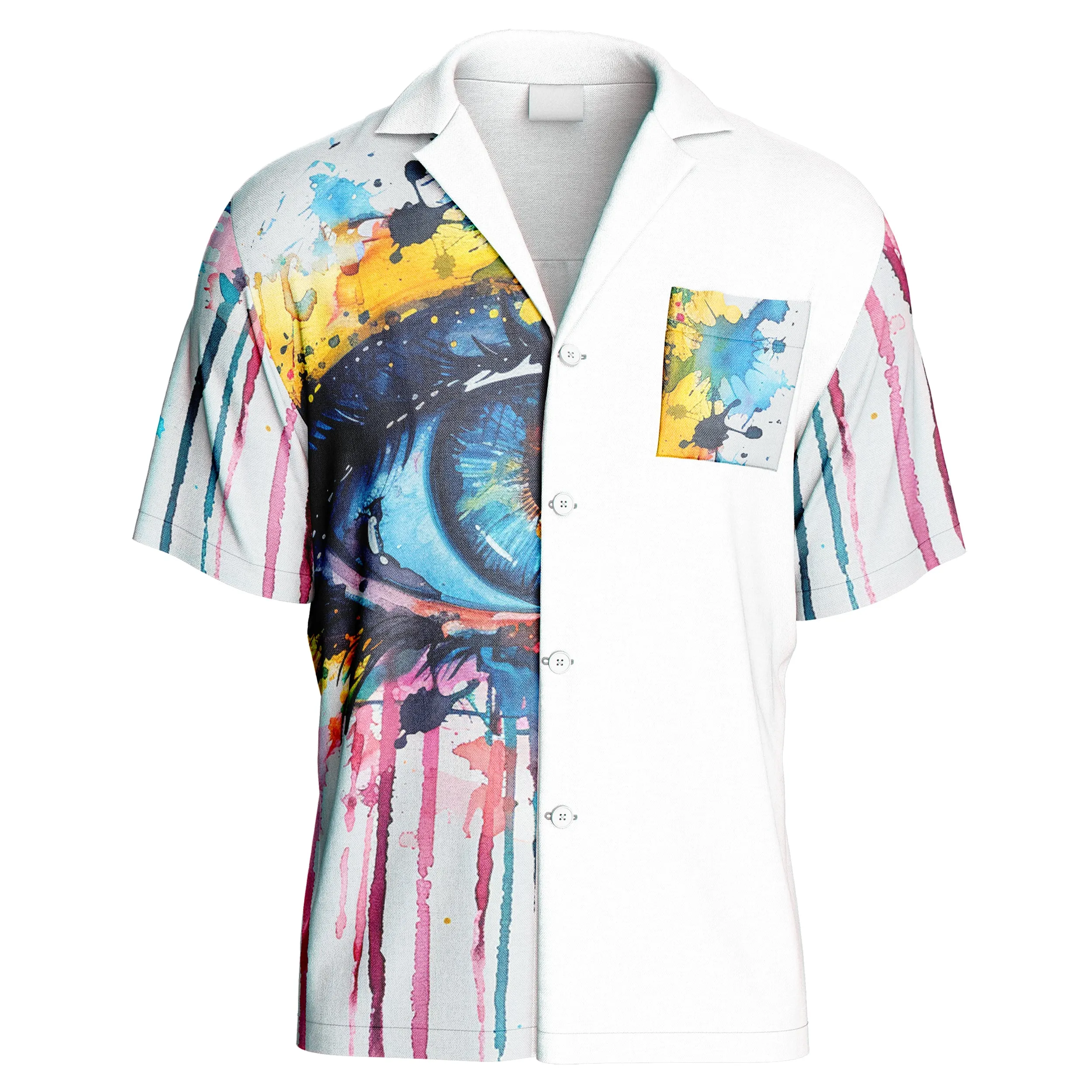 Watercolor Eye Hawaiian Shirt sold by Tailorly product image thumbnail 2