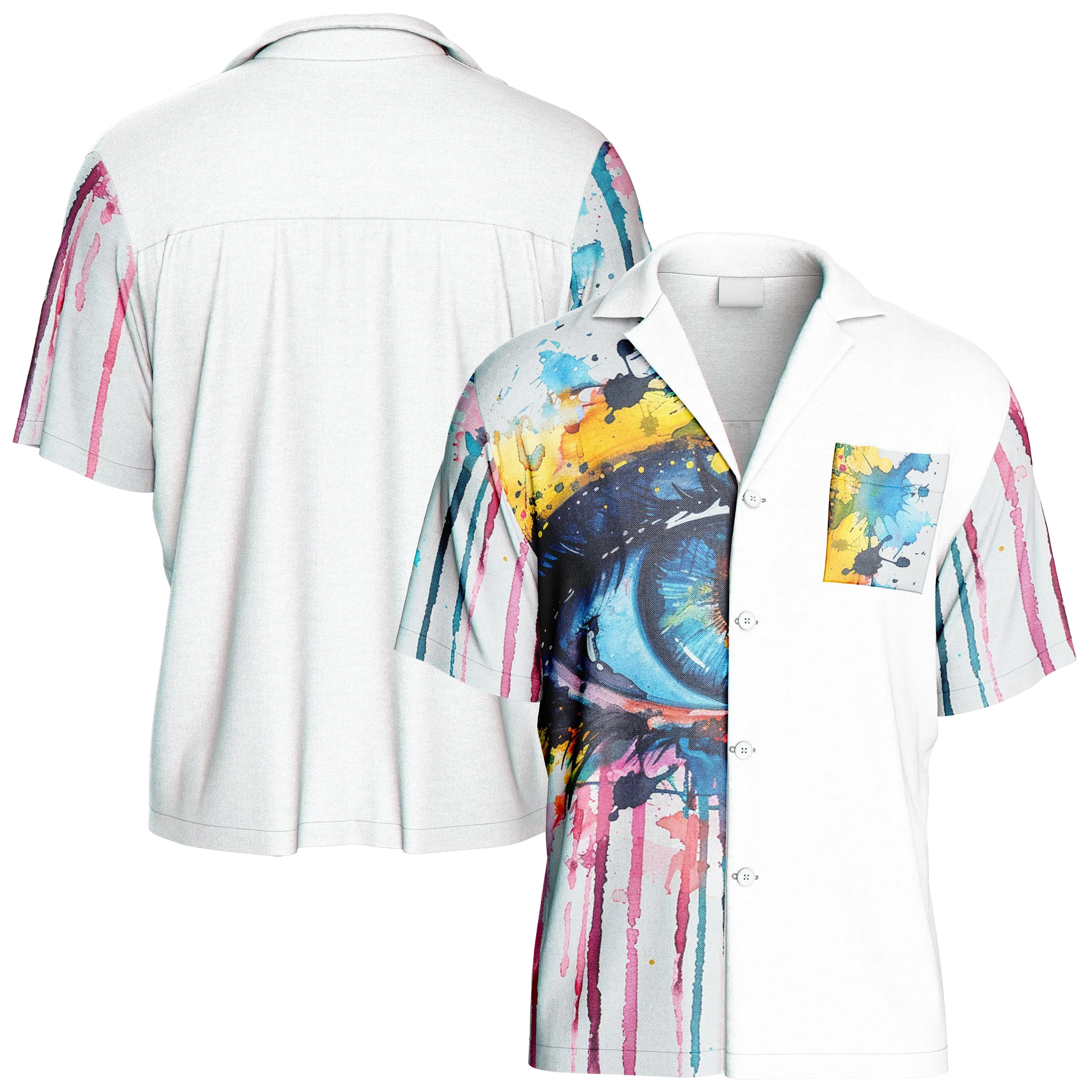 Watercolor Eye Hawaiian Shirt sold by Tailorly
