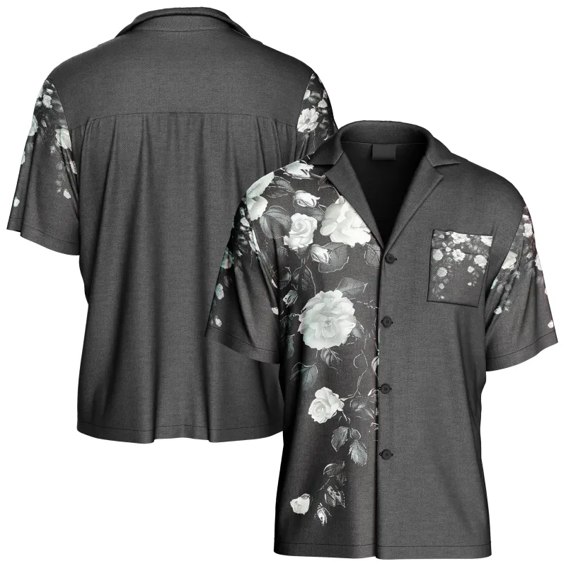 White Rose Blossom Hawaiian Shirt sold by Tailorly