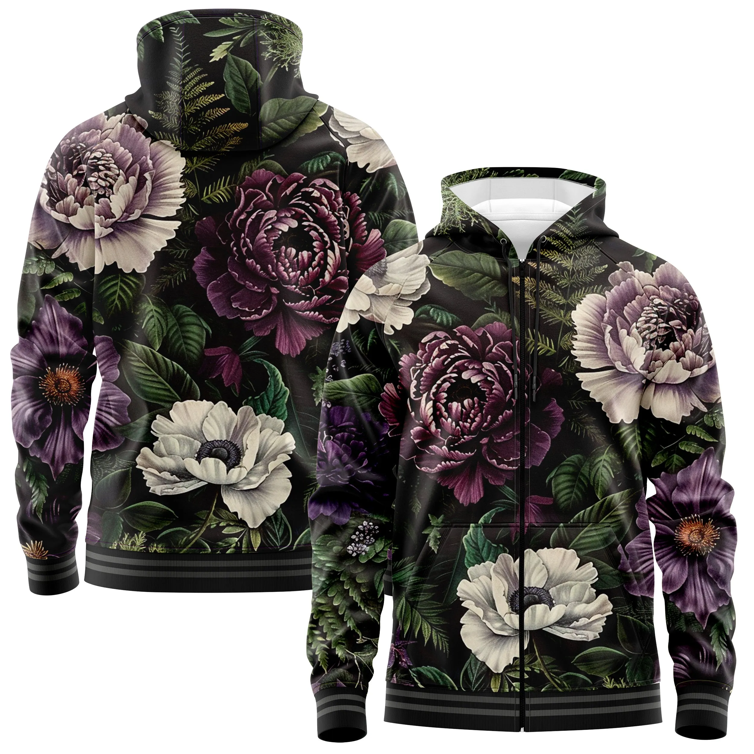 Evening Bouquet Zip Up Hoodies sold by Tailorly