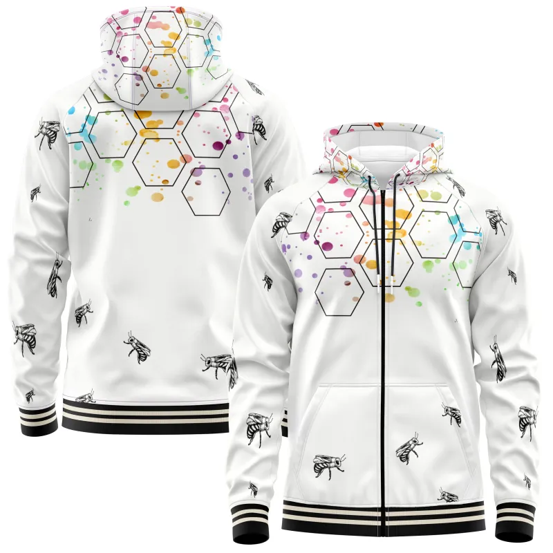 Minimal Bee Zip Up Hoodies sold by Tailorly