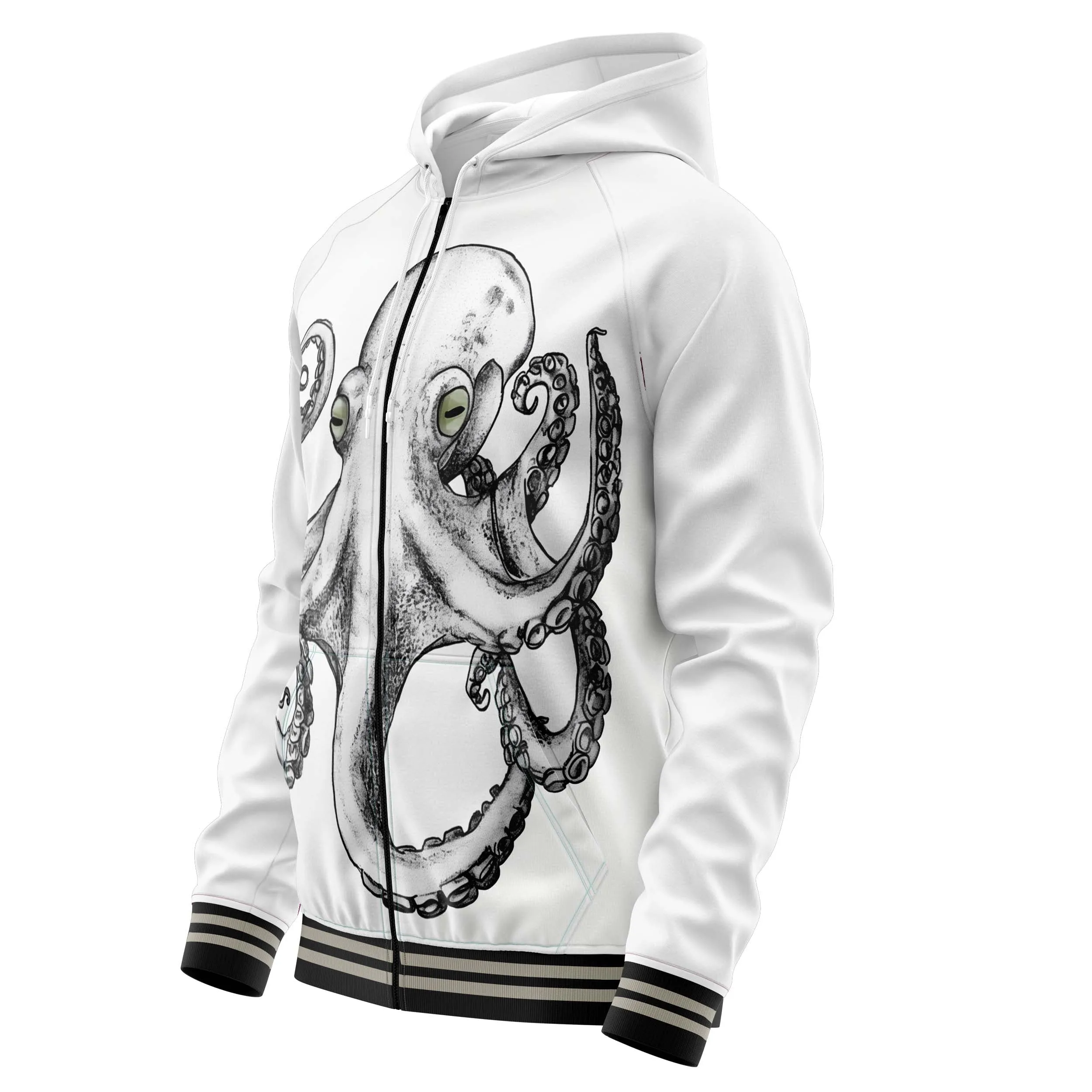 Octopus Zip Up Hoodies sold by Tailorly product image thumbnail 3