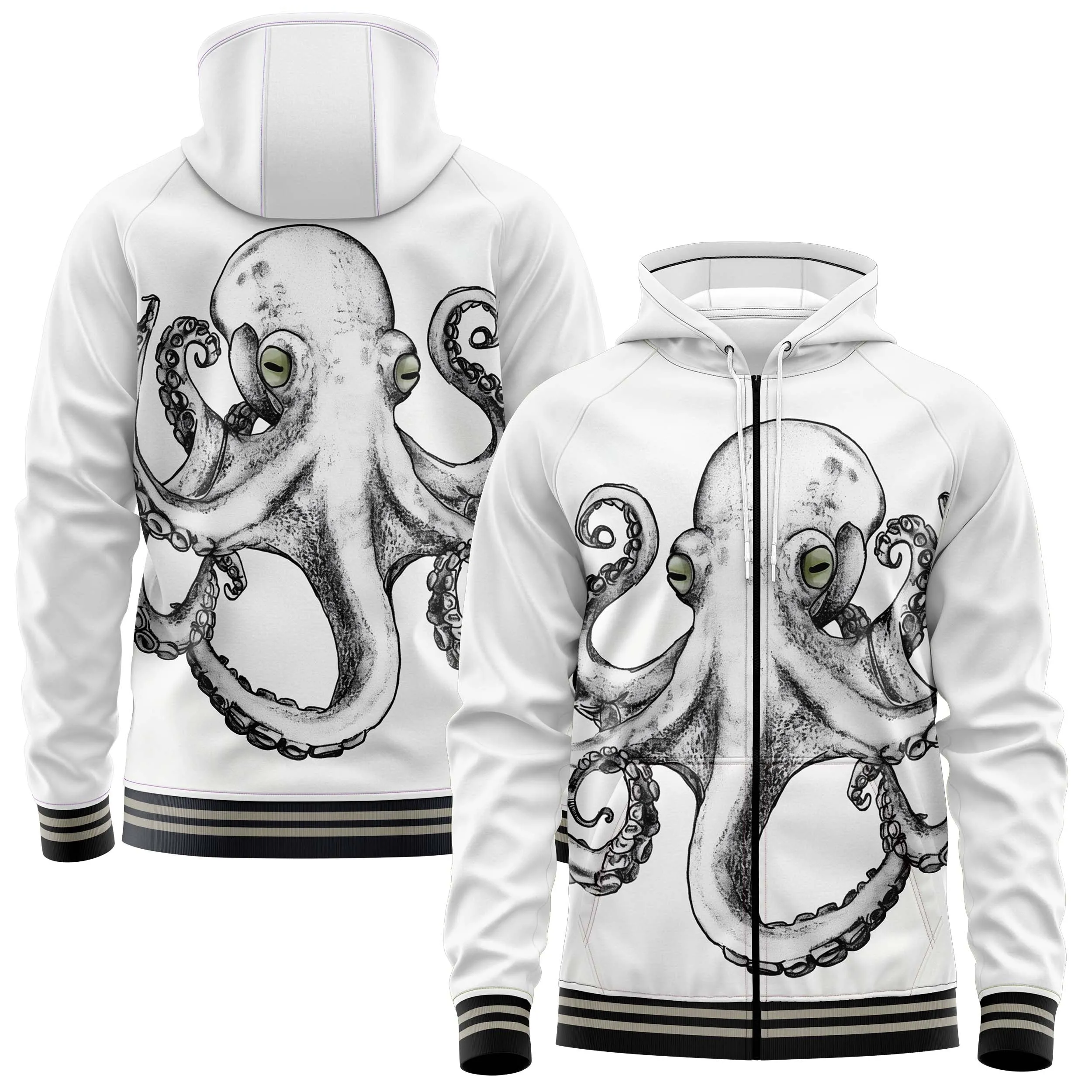 Octopus Zip Up Hoodies sold by Tailorly