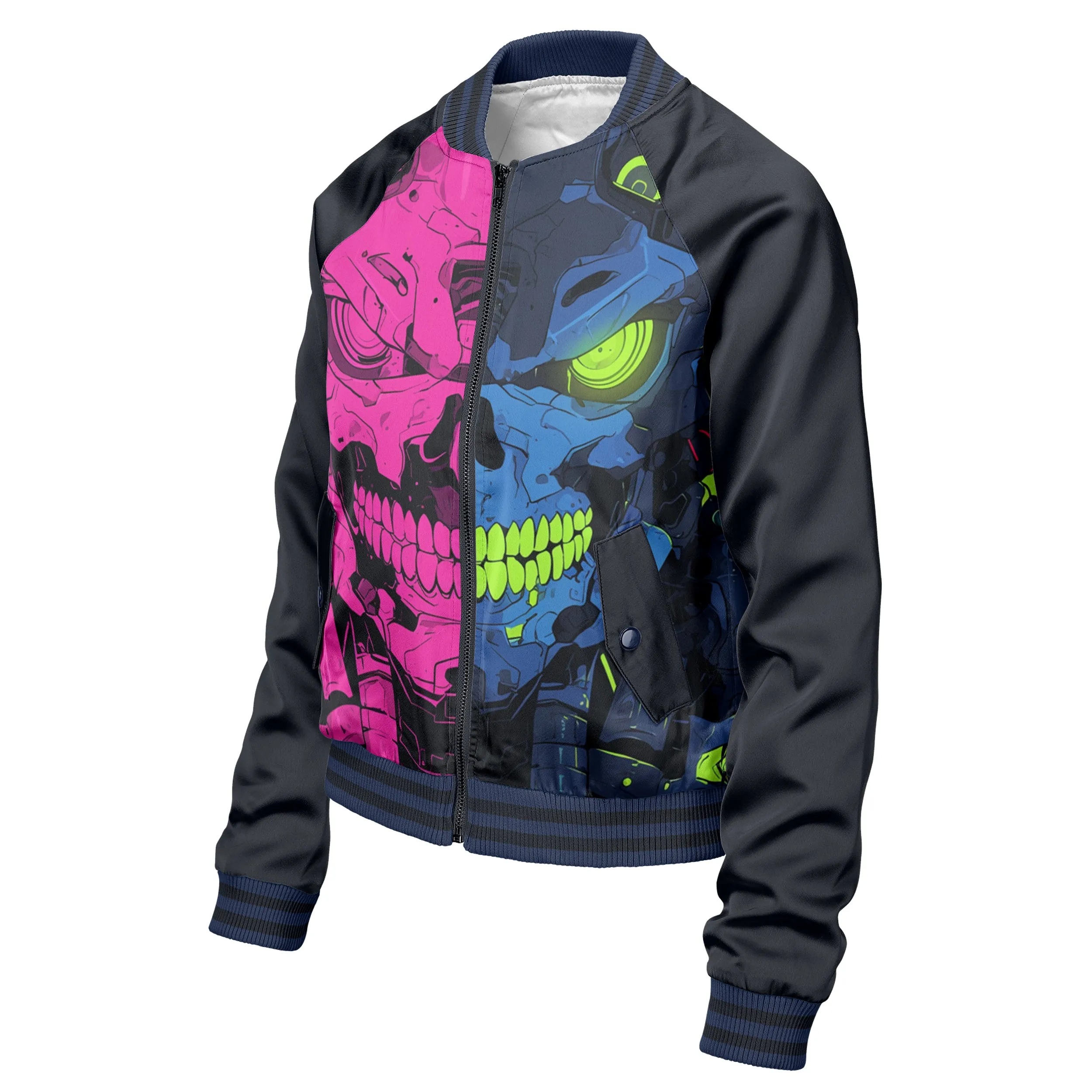 Robotic Skull Women bomber jacket sold by Tailorly product image thumbnail 3