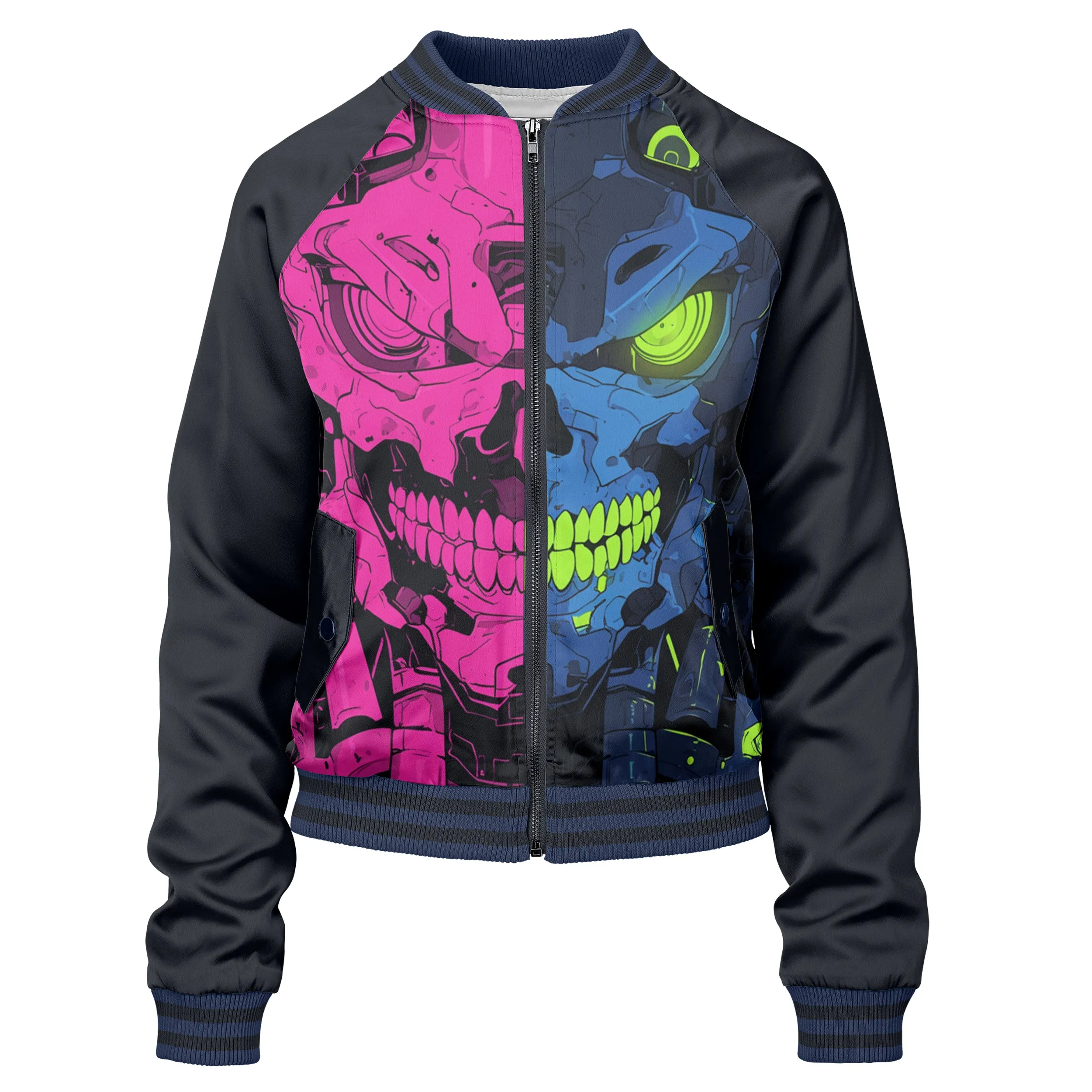 Robotic Skull Women bomber jacket sold by Tailorly product image thumbnail 2