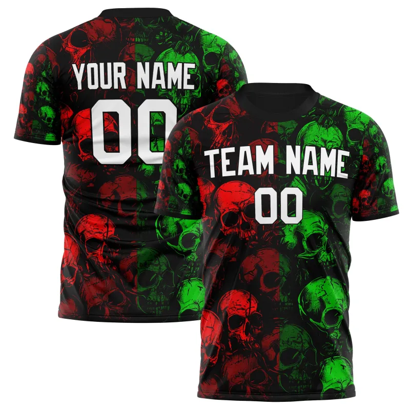 Custom Green Skull Soccer Jersey made by Tailorly