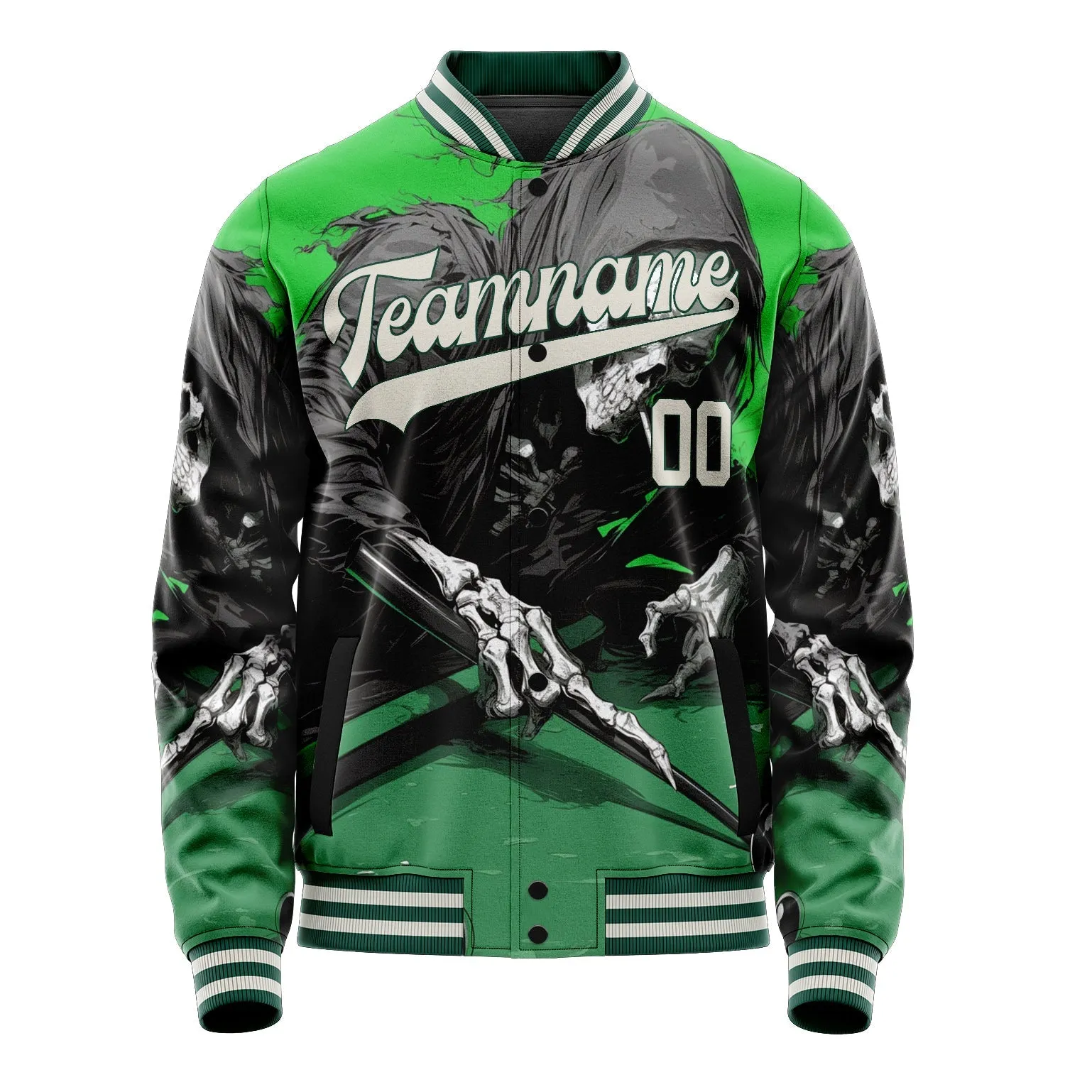 Custom Green Skull Jacket sold by Tailorly product image thumbnail 2