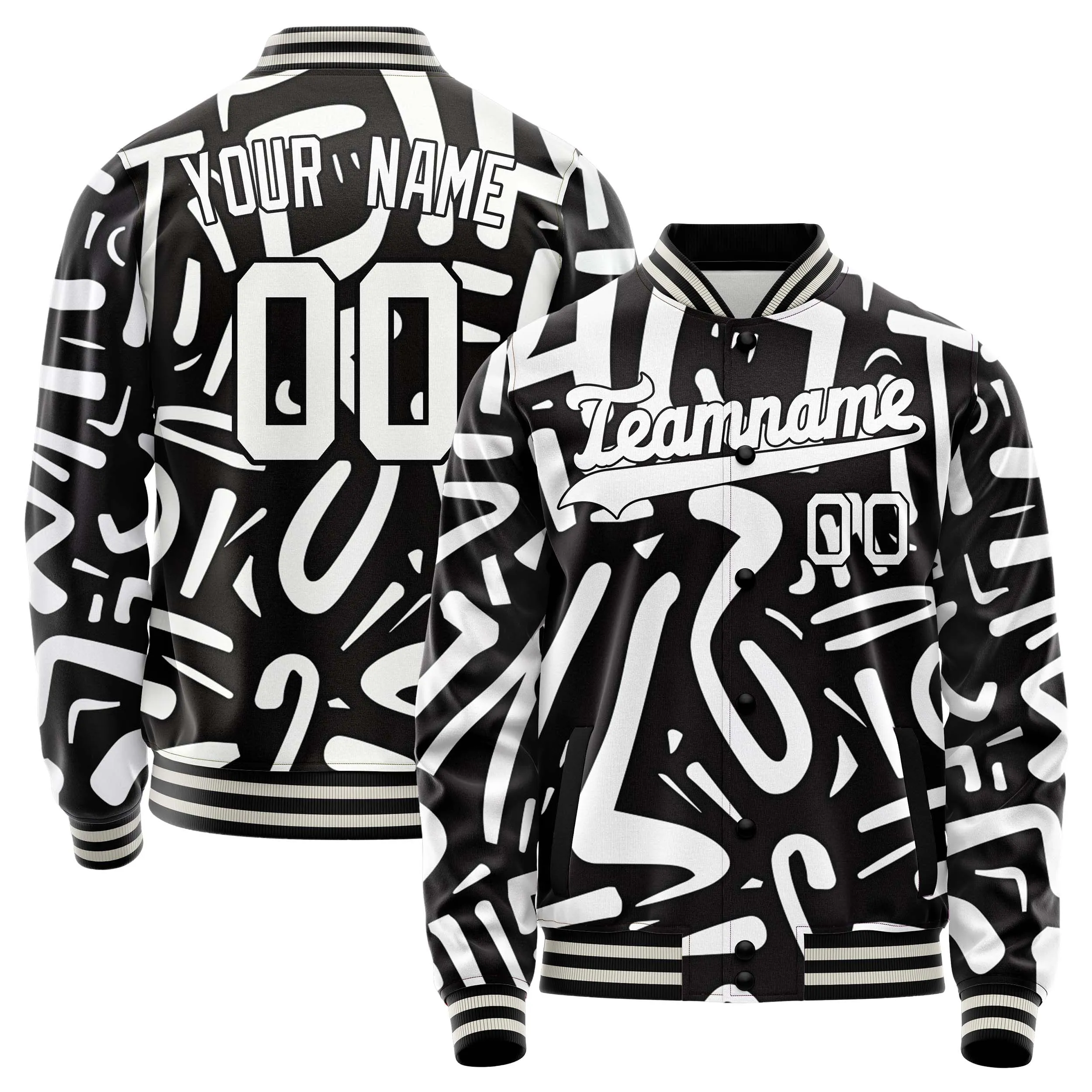 Custom Monochrome Graffiti Jacket sold by Tailorly