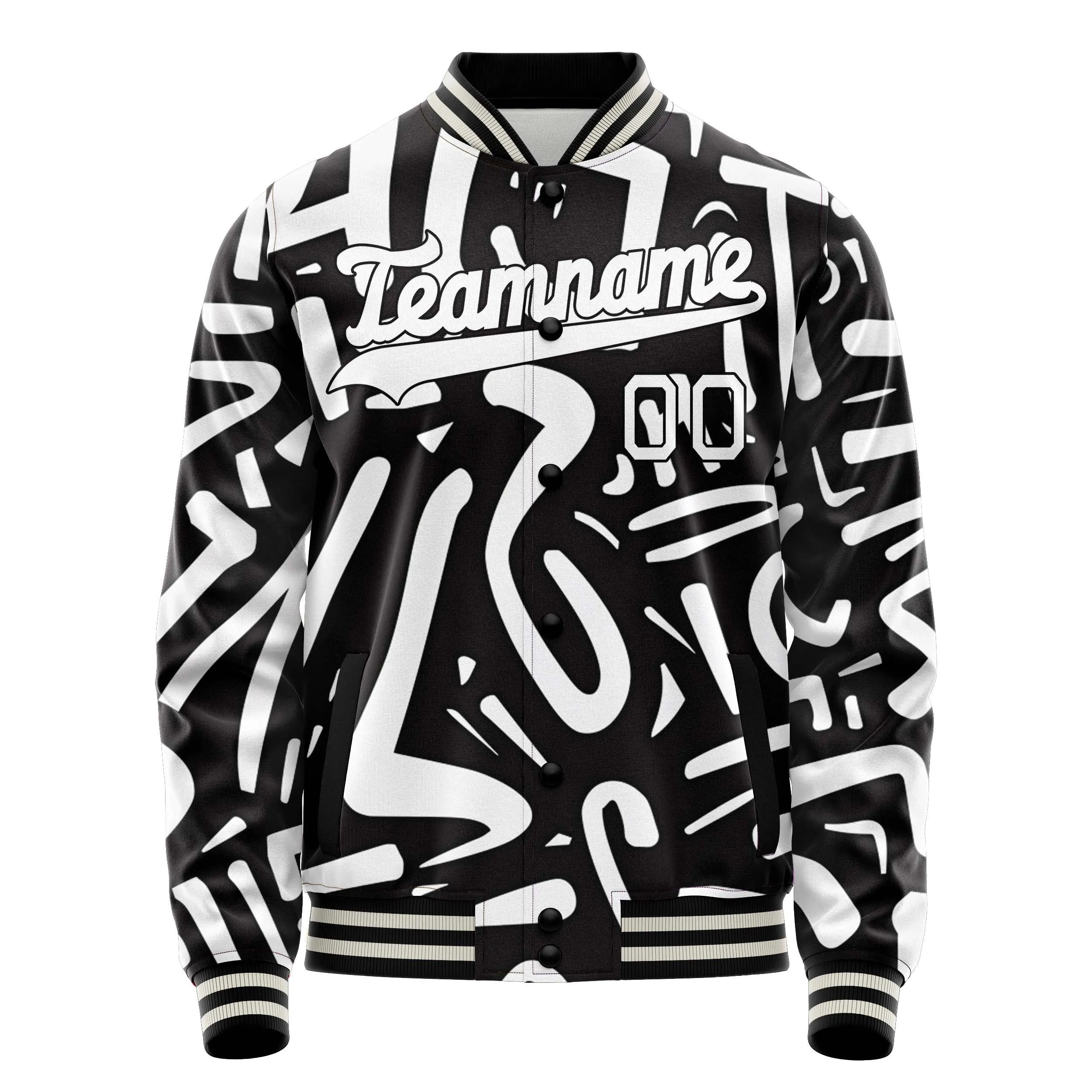 Custom Monochrome Graffiti Jacket sold by Tailorly product image thumbnail 2