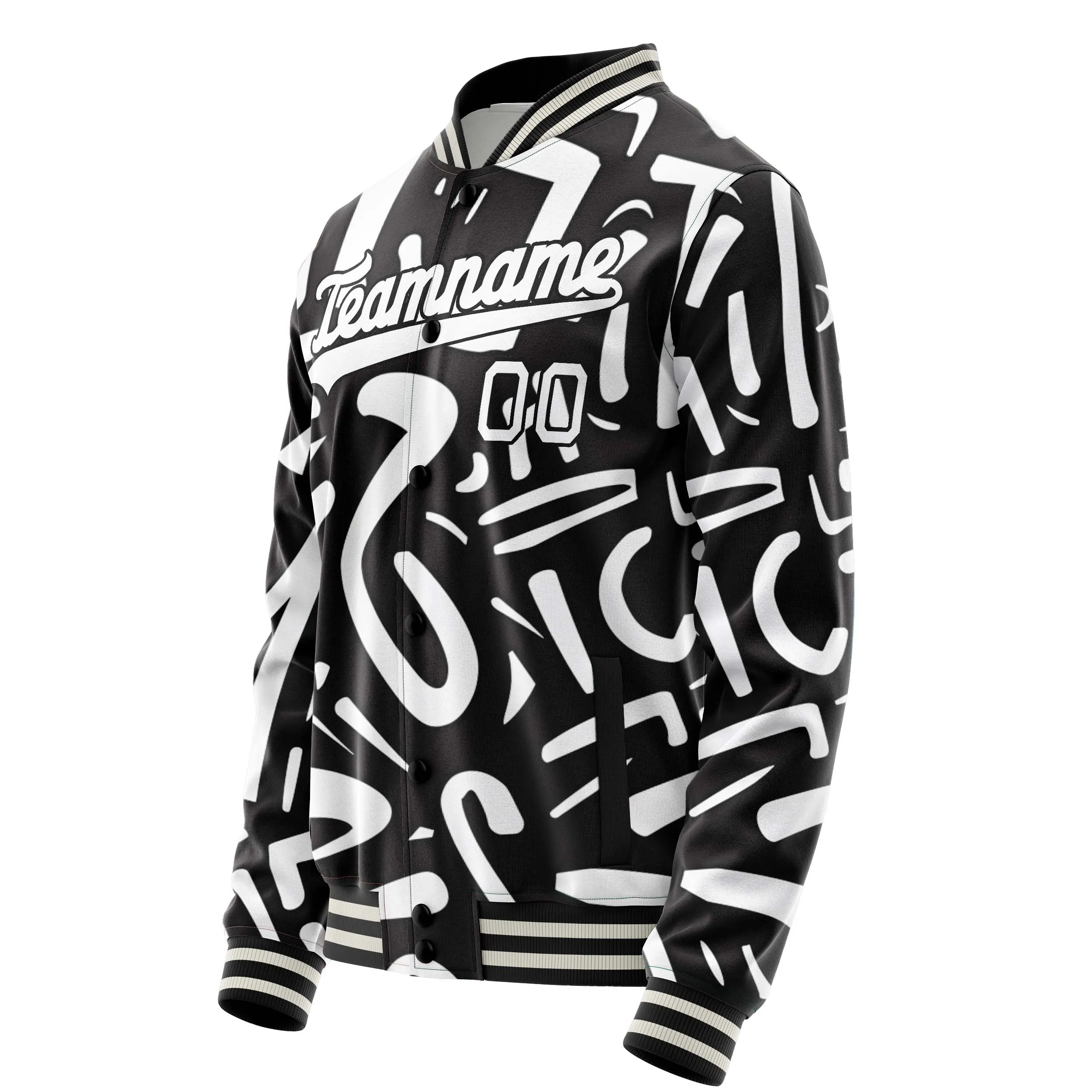 Custom Monochrome Graffiti Jacket sold by Tailorly product image thumbnail 3