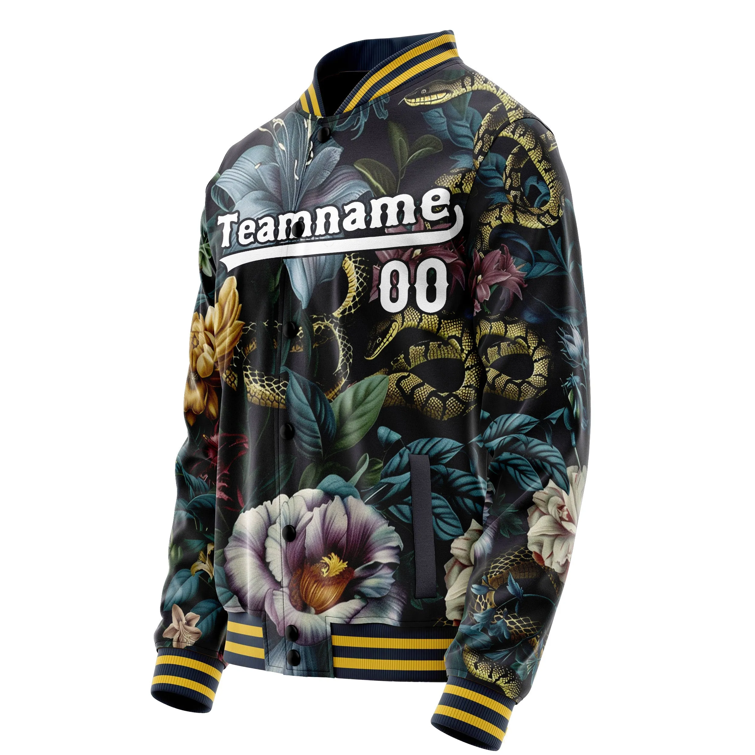 Custom Flowers and Snake Jacket sold by Tailorly product image thumbnail 3