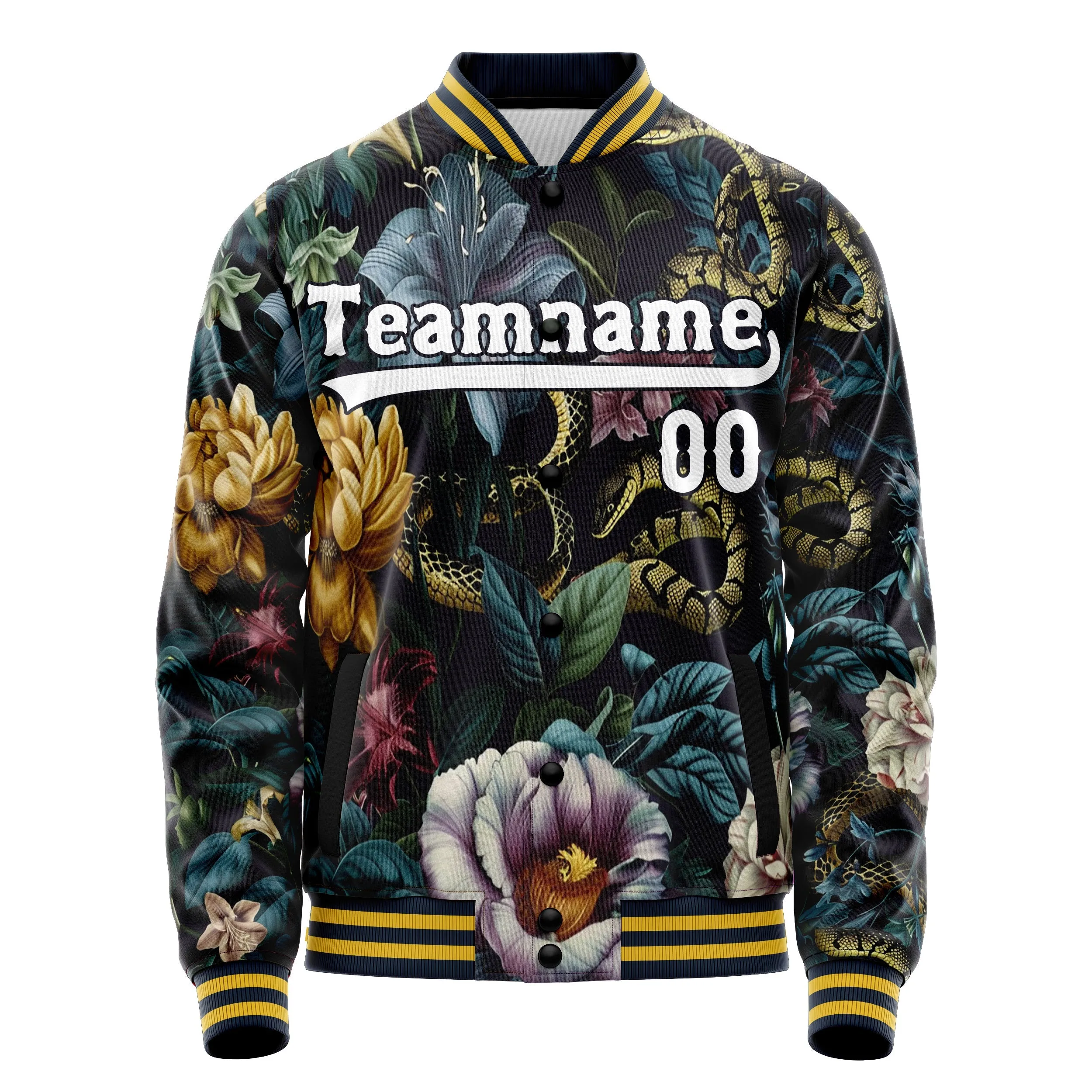 Custom Flowers and Snake Jacket sold by Tailorly product image thumbnail 2
